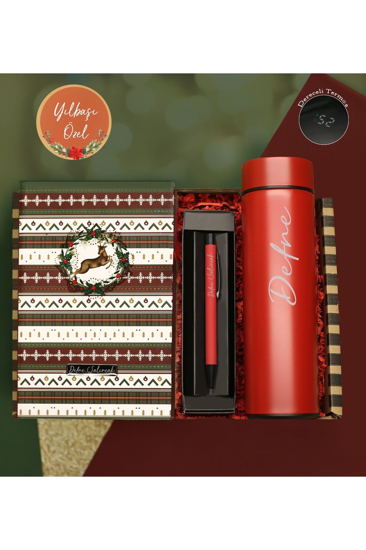 Personalized Themed Notebook & Personalized Ballpoint Pen & Personalized Thermos Gift Set