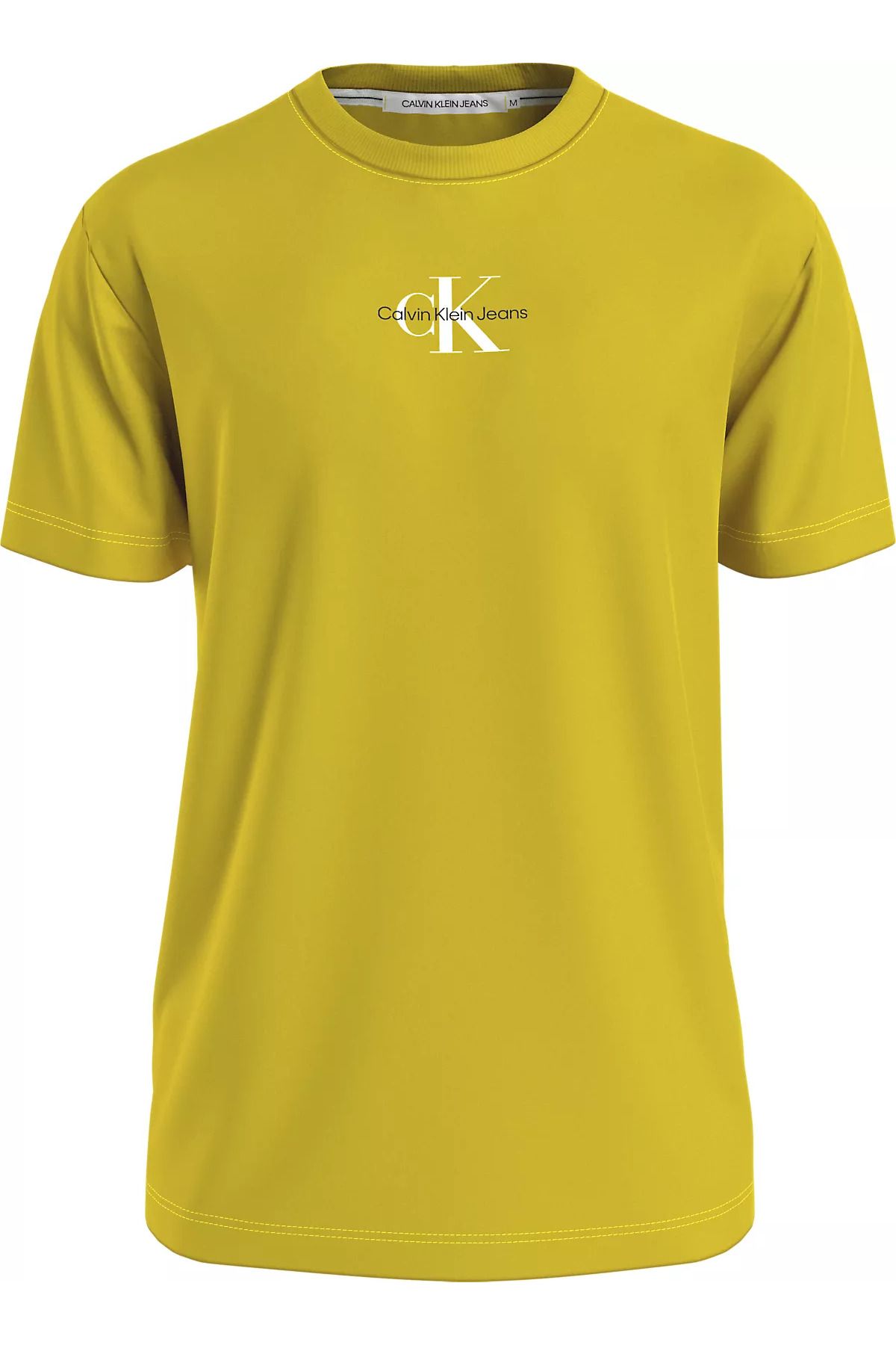 Calvin Klein Men s Brand Logo Daily Use Yellow T Shirt J30J323483 ZIE Trendyol