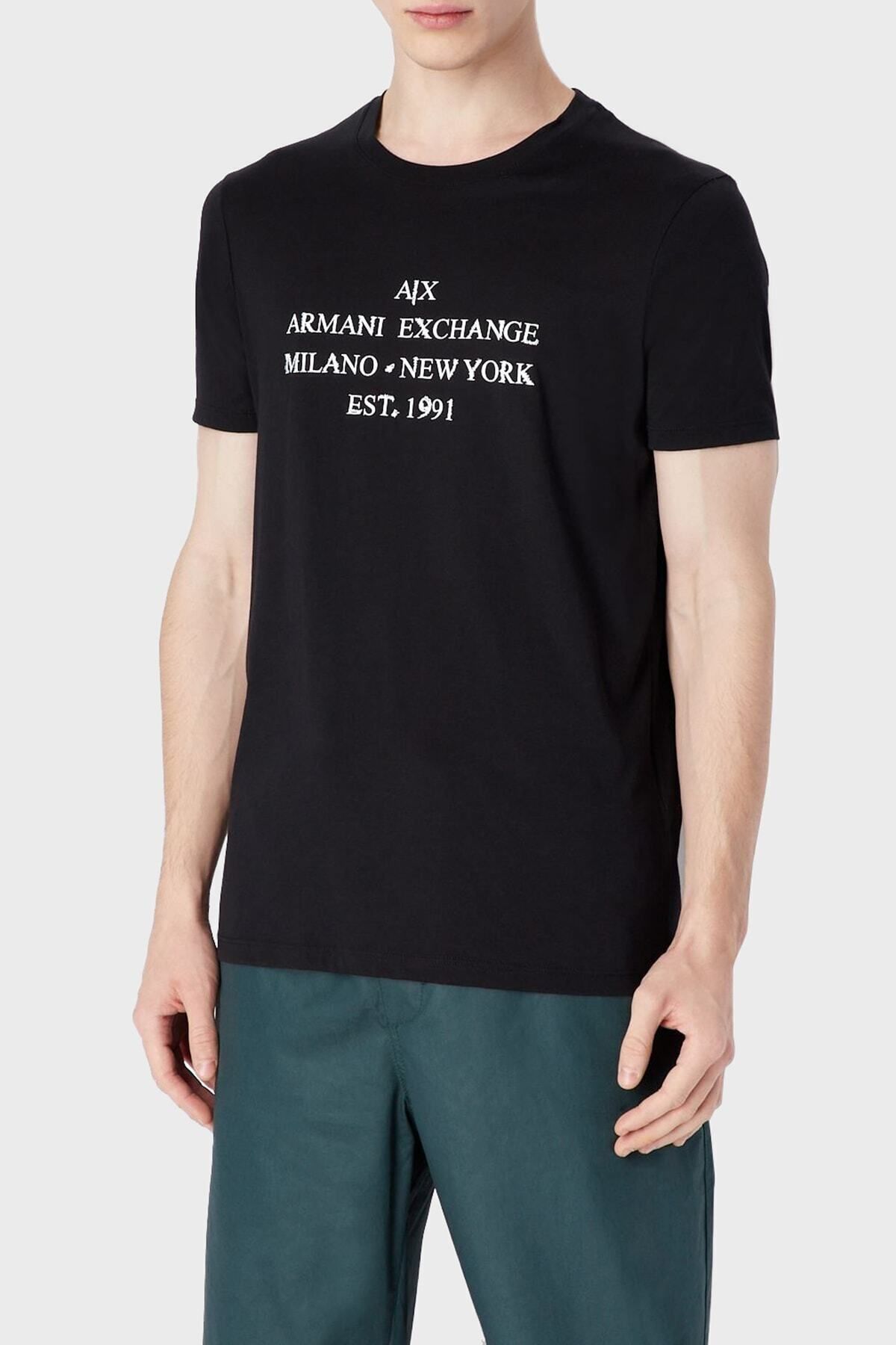 Armani exchange crew neck new arrivals logo t shirt black