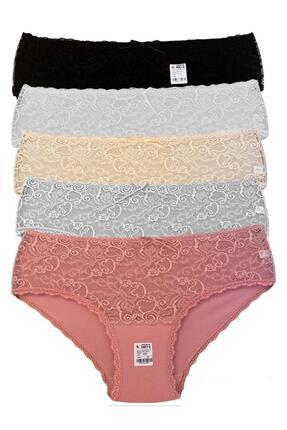 Miss Blue Moon Yüksek Bel Dantelli Bato 5'li Külot 5600-1