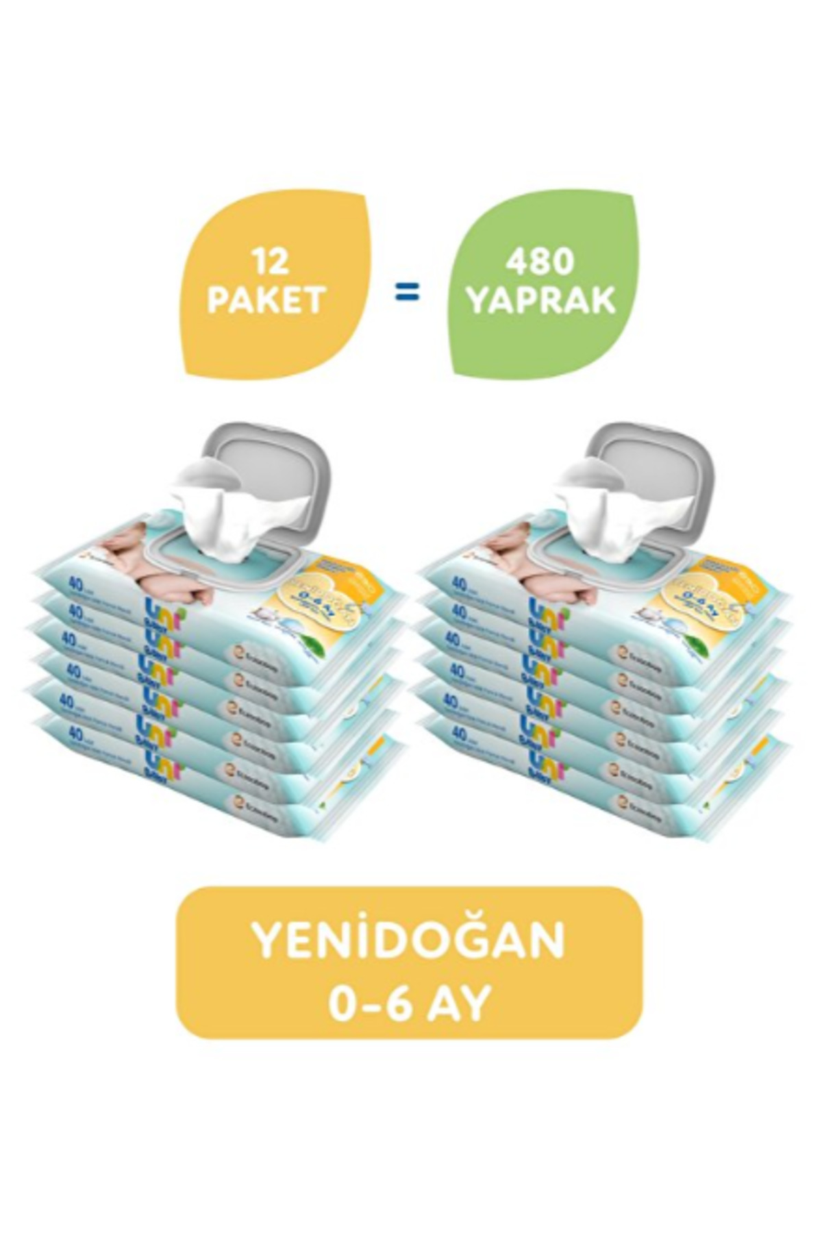 Uni Baby Yenidoğan Islak Mendil 12'li Paket