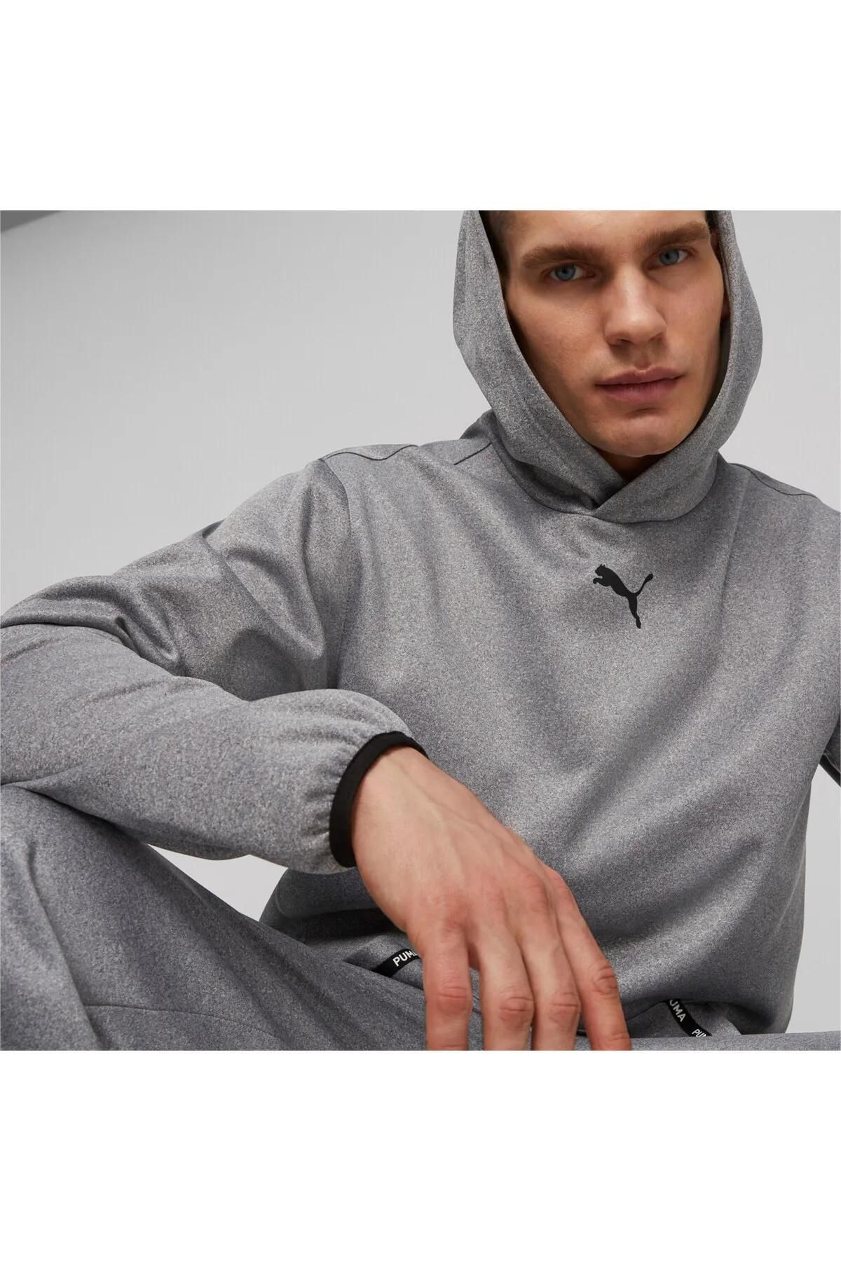 Puma Fit Taped Pwrfleece Hoodie Erkek Sweat 523824 15 Erkek Giyim