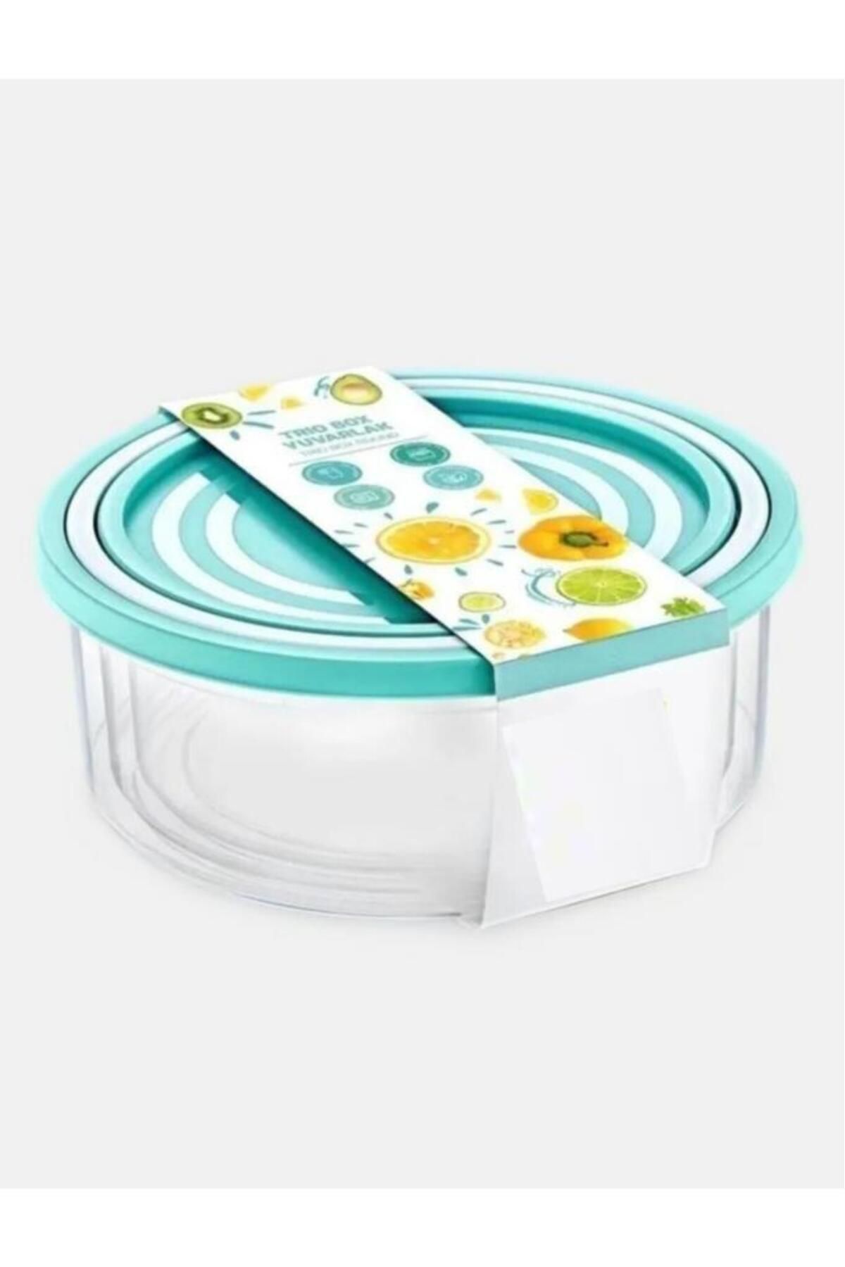 Flora-3-Piece Round Food Storage Container, Modular Food Storage Box 3-Piece Set (750ml,1000ml,1500ml) 4