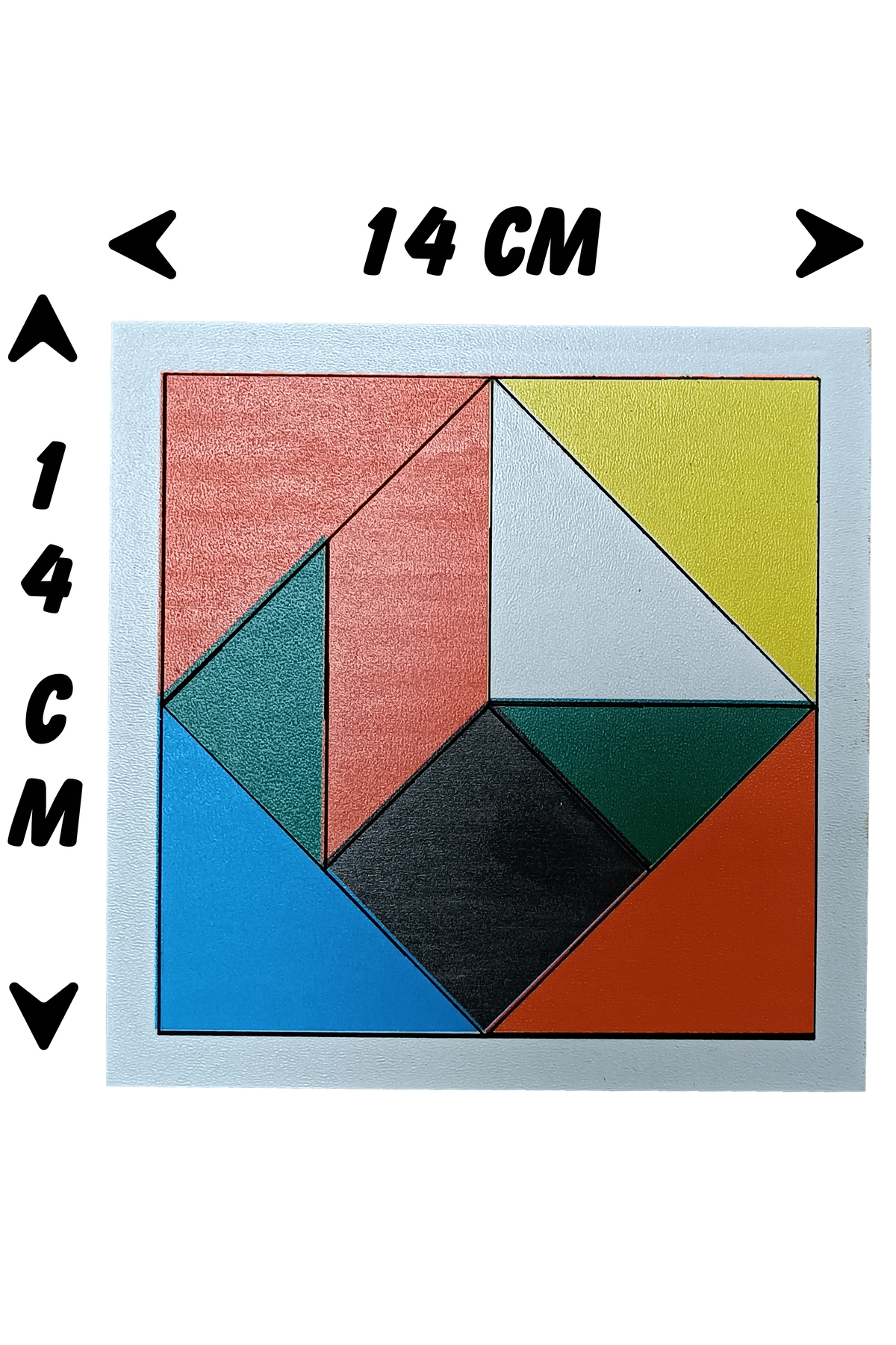 Genel Markalar Ahşap Tangram 9 Parça Eğitici Puzzle Yapboz Oyuncak