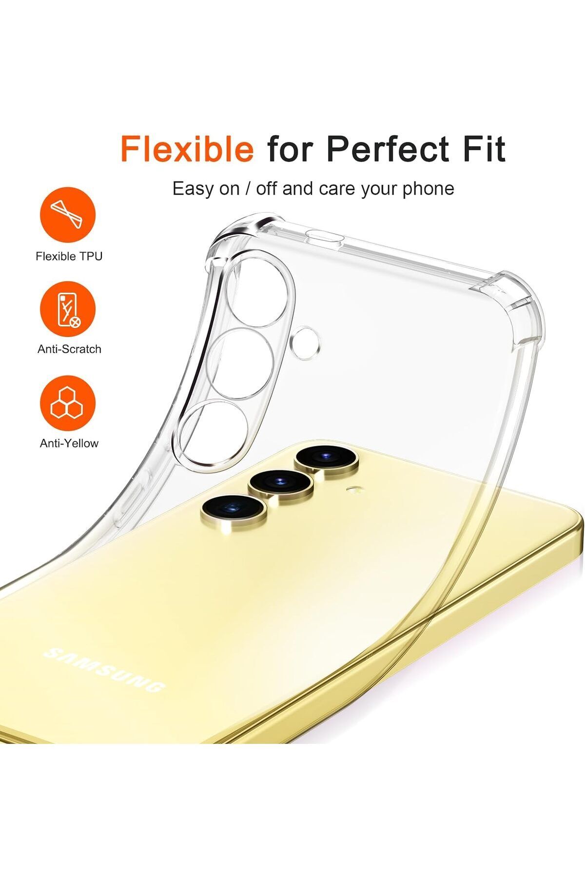 m.tk moveteck-Case for Samsung Galaxy S24 Plus Case with Camera Surround Protection Impact Resistant Transparent Silicone Cover + 9H Glass 7