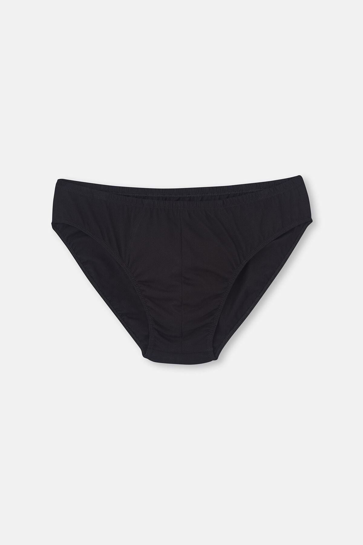 Dagi-Schwarzes, zweiteiliges Slip-Höschen aus gekämmter Baumwolle 2