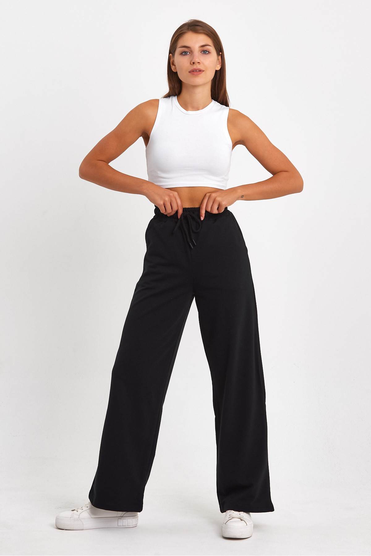 Saisonale Damen-Jogginghose mit lockerem, weitem, bequemem Bein und Seitentaschen - Mmetalic