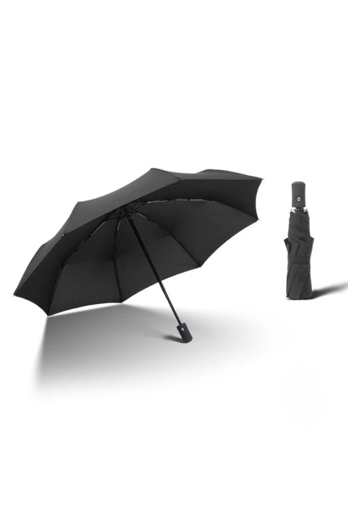 Fully Automatic Opening and Closing Bag Size Windproof Umbrella Black