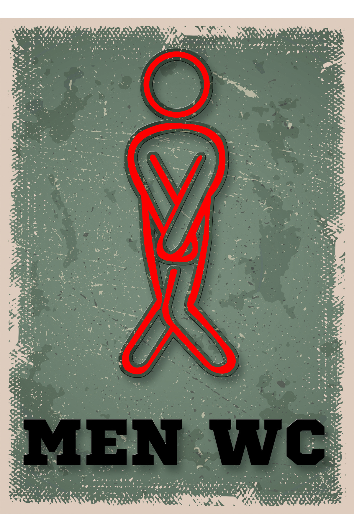 Retro Sheet Metal 2 PCS Male-Female Wc Direction Letter Metal Each 15X20cm TWO PCS