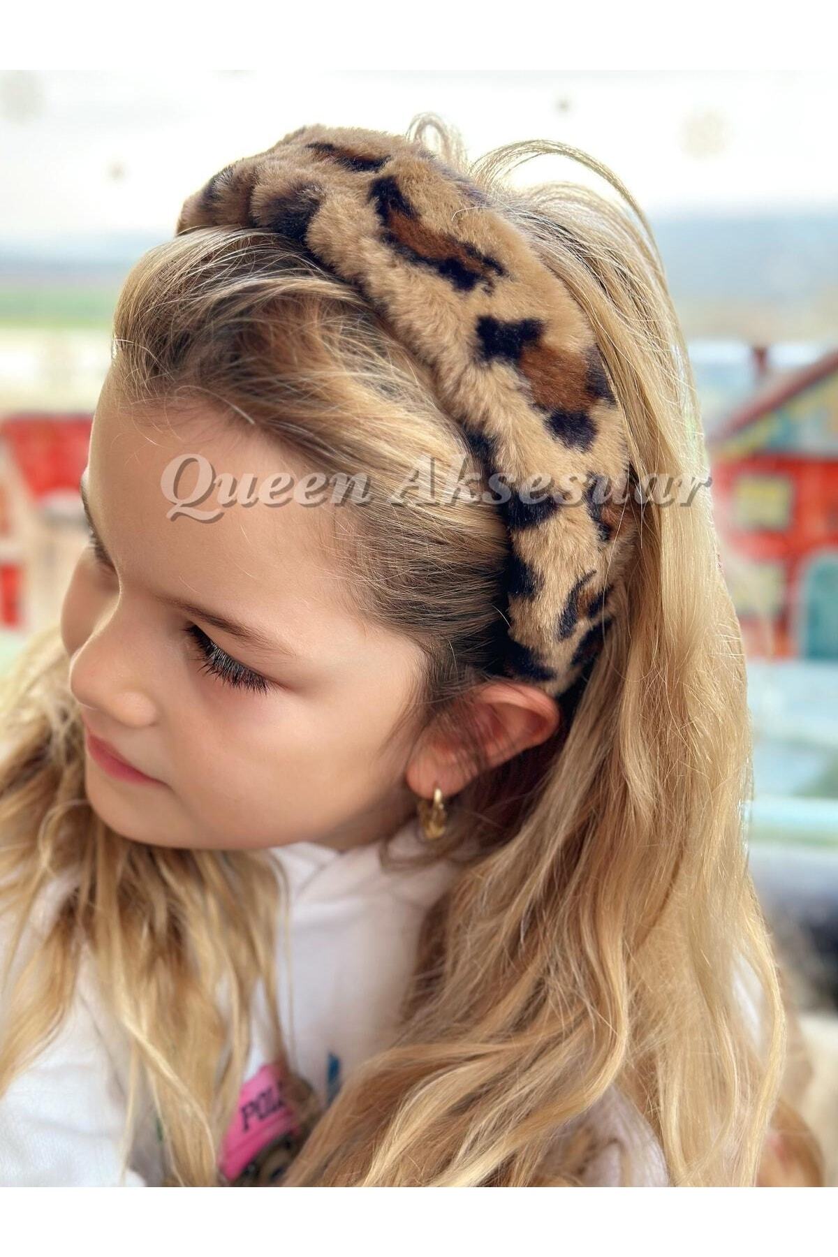 Trend Moda Lüks Ithal Peluş Tüylü Taç Kaplan Leopar Kahverengi Desenli Kadın Yetişkin Tacı 2