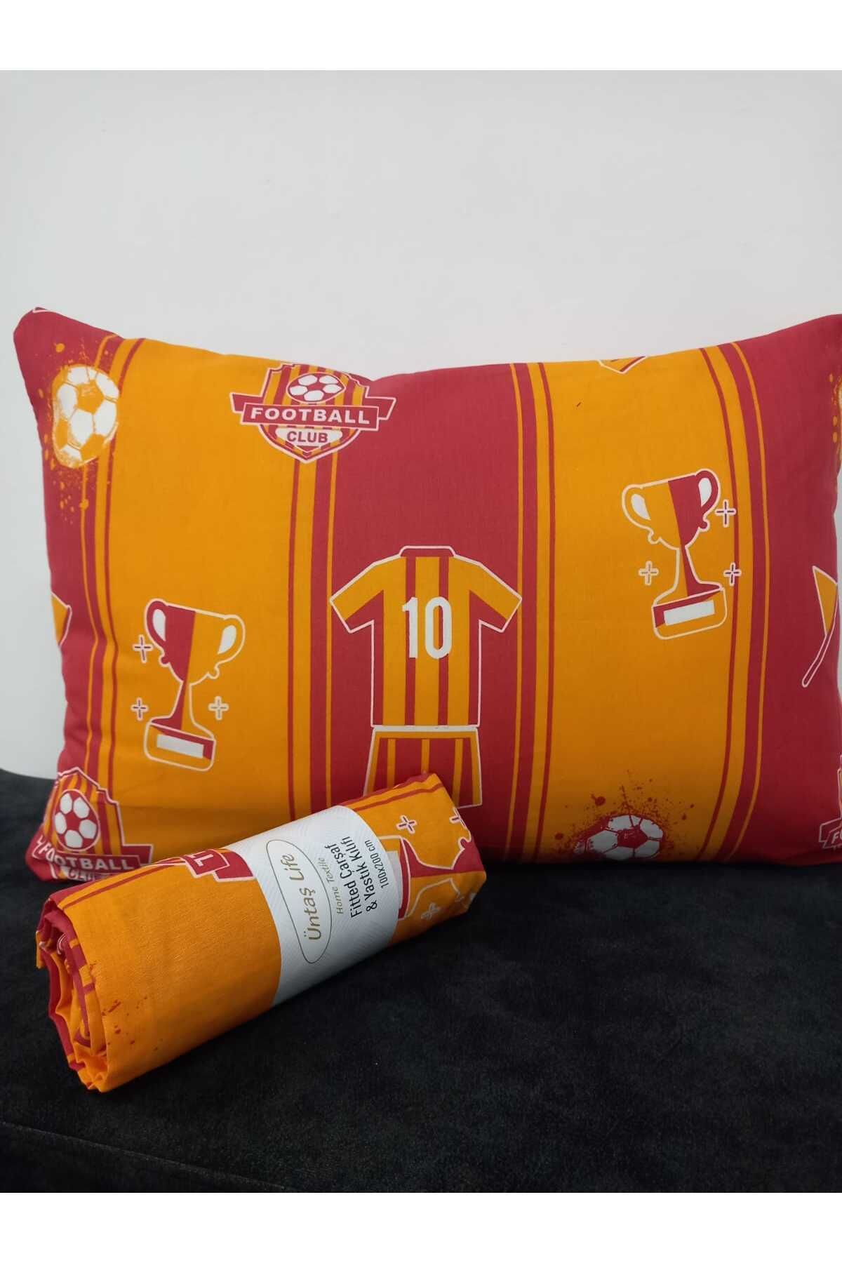 üntaş-UNITAS SERENAT FAN YELLOW RUBBERED SINGLE PERSON ELASTIC SHEET AND PILLOW CASE 100X200 2