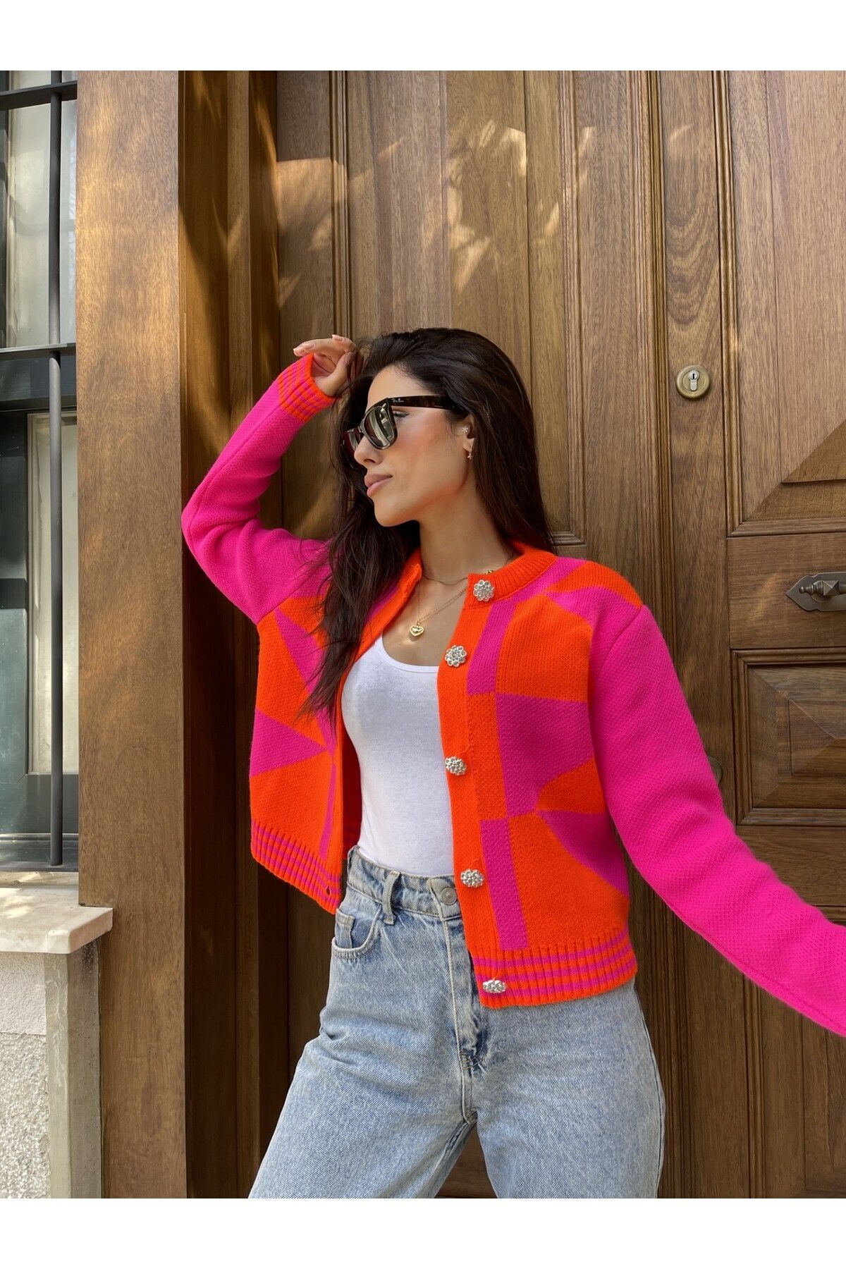 Geometric cardigan online