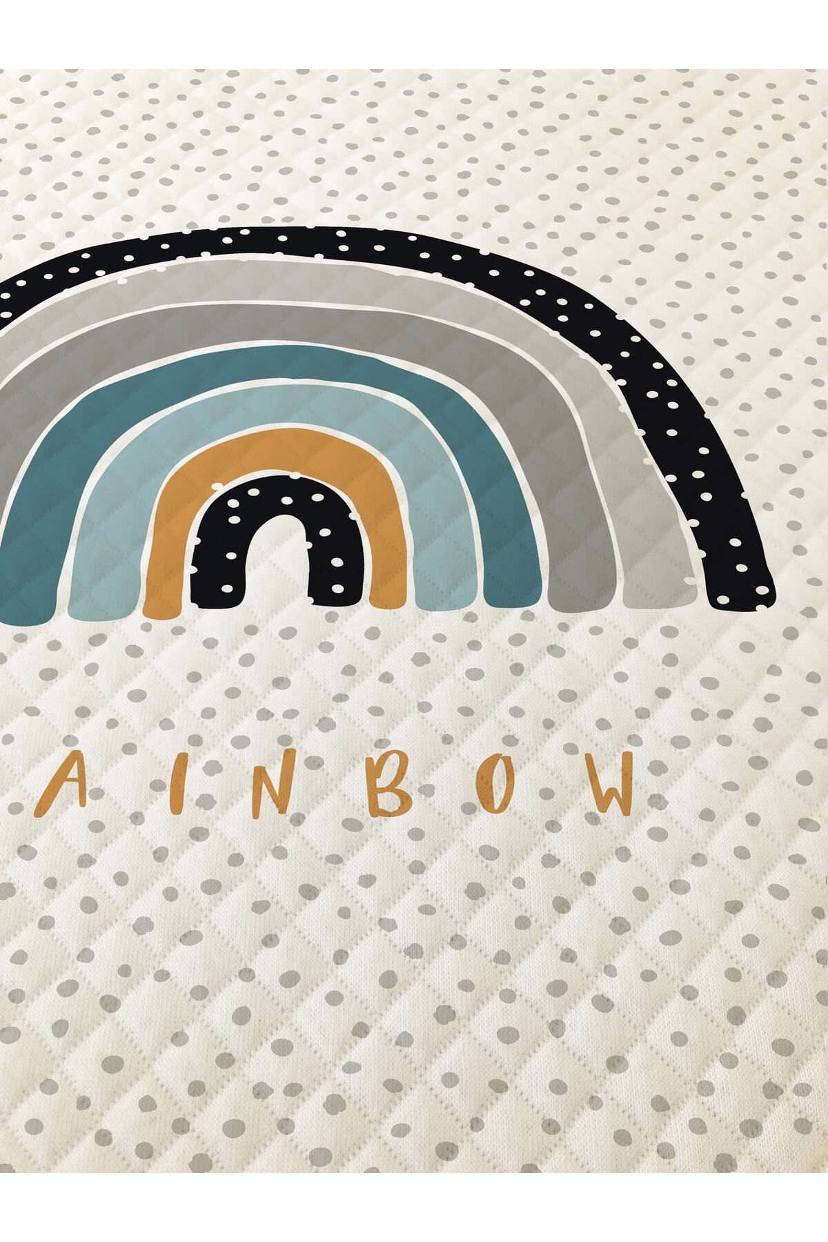 Evmila-Rainbow Pattern Polka Dot Baby and Kids Printed Single Pique Set 160X230 2