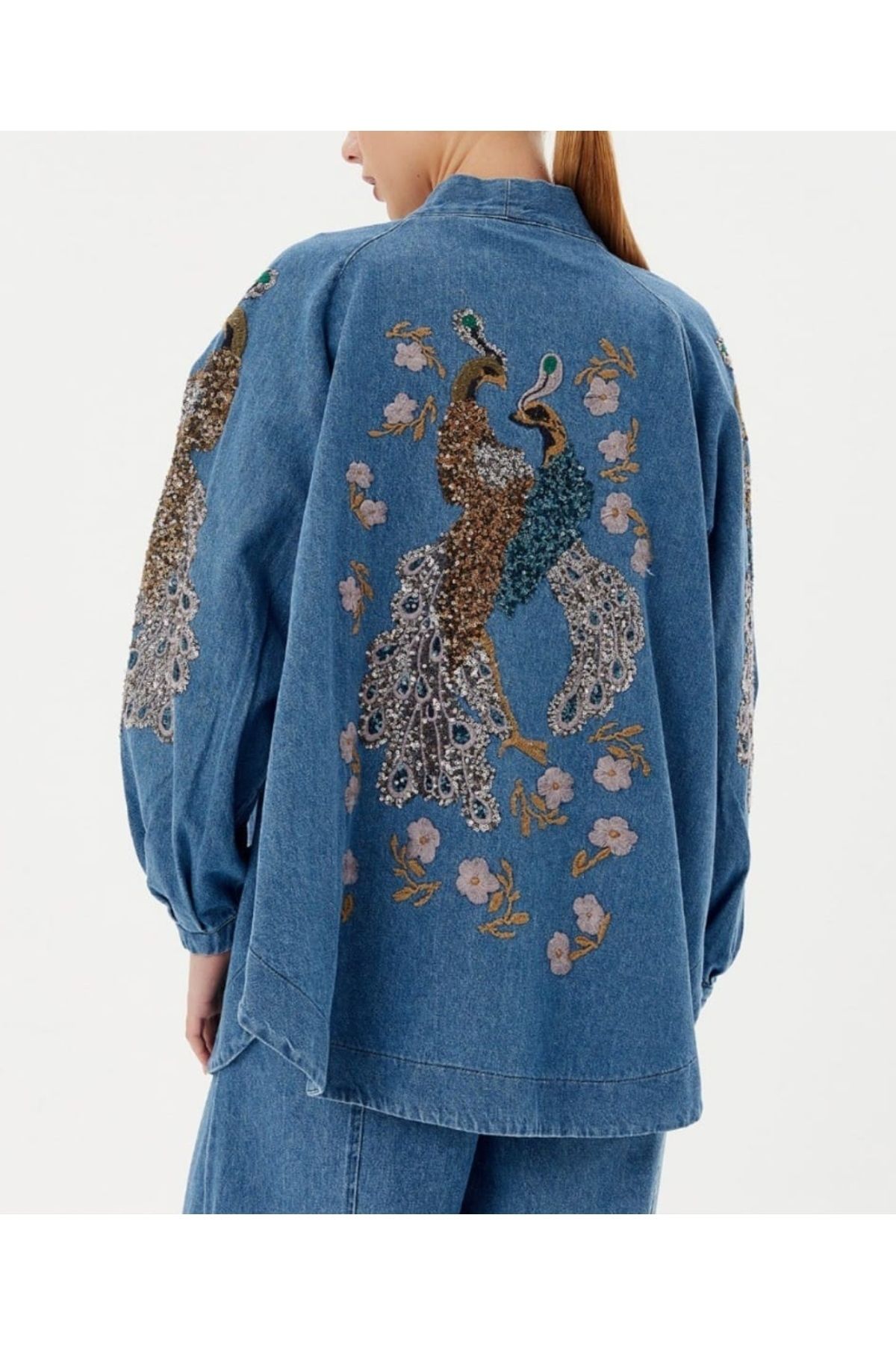 Denim kimono hot sale
