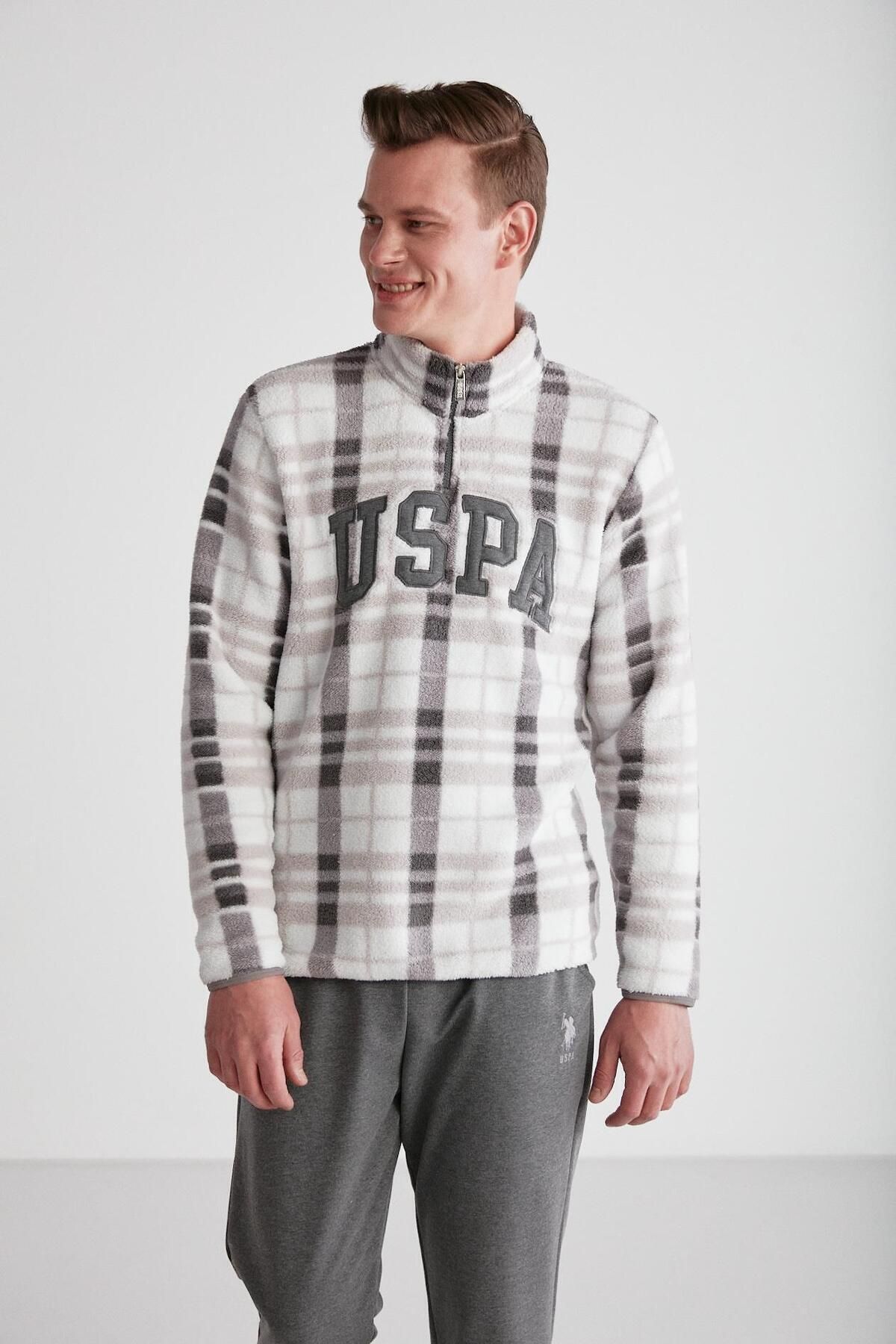U.S. Polo Assn.-BAZA. POLO ASSN. - Set pijama fleece gri pentru bărbați 024K.1.Z8.E.7TA.5GR4.P 5