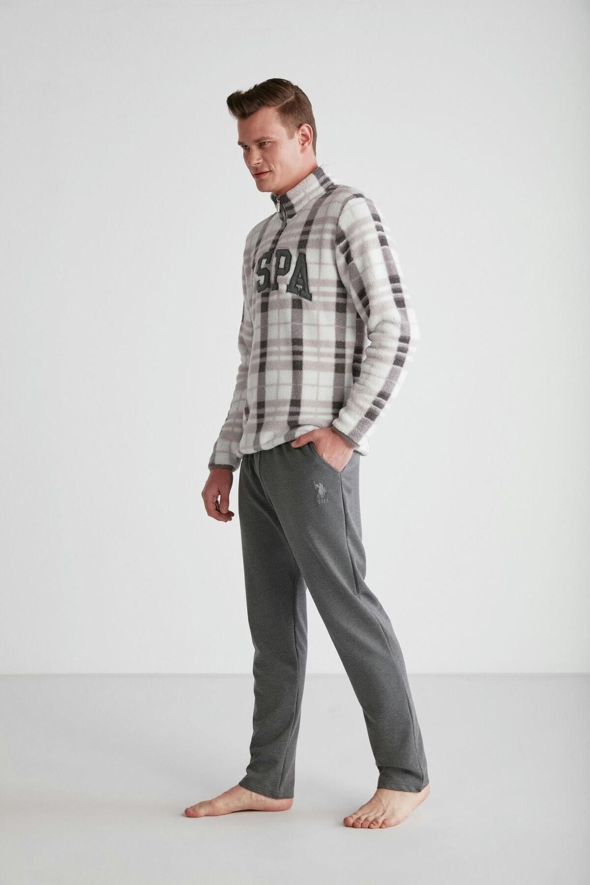 U.S. Polo Assn.-BAZA. POLO ASSN. - Set pijama fleece gri pentru bărbați 024K.1.Z8.E.7TA.5GR4.P 4