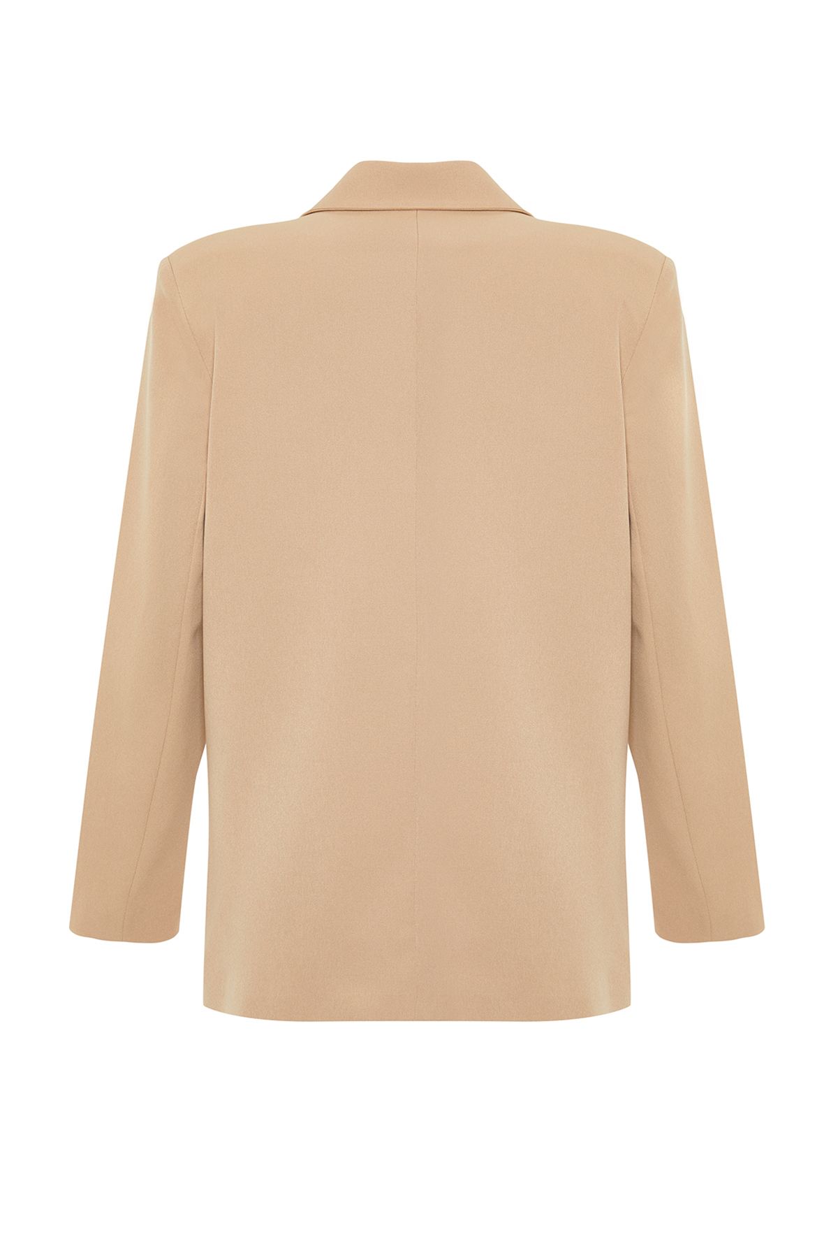 Trendyol Collection-Velbloudí oversize rovný střih základní dvouřadá tkaná bunda TWOSS24BC00028 9
