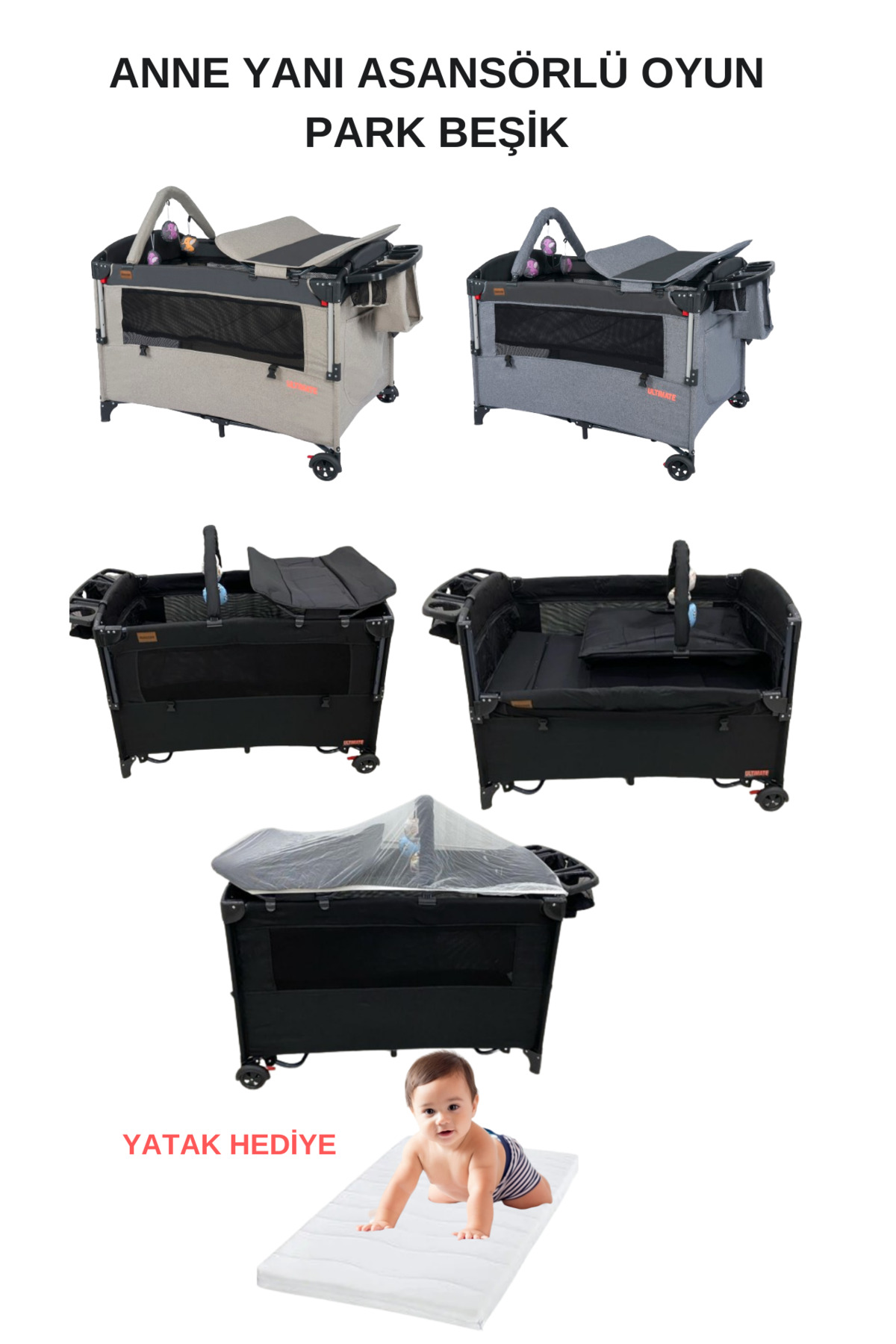TURHAN BEBE Yeni Doğan Bebek Çeyiz Seti Kabin boy Bebek Arabası Puset Park Beşik Salıncak Yürüteç Oyun Halısı... fotoğrafı 2 (önizleme)