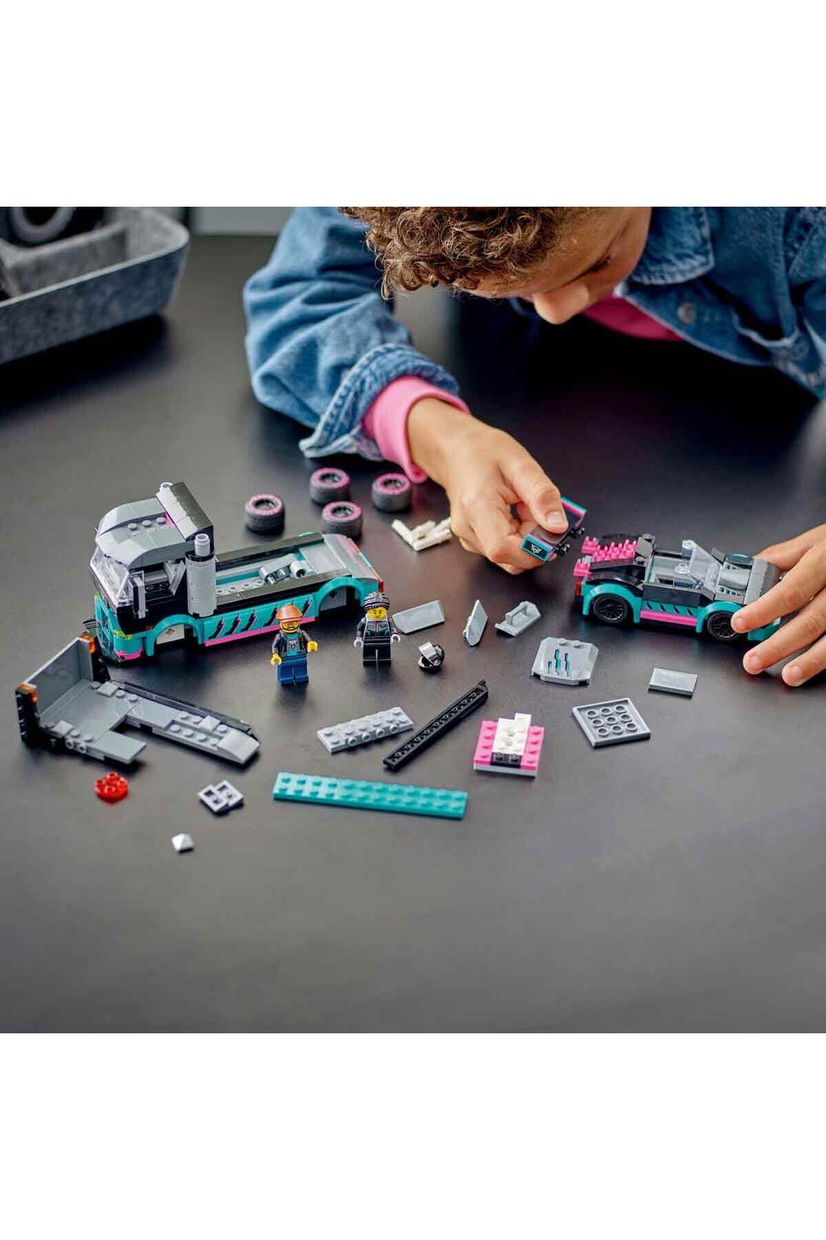 ® ماشین مسابقه‌ای شهری و کامیون حامل خودرو 60406 برای کودکان ۶ سال و بالاتر Y