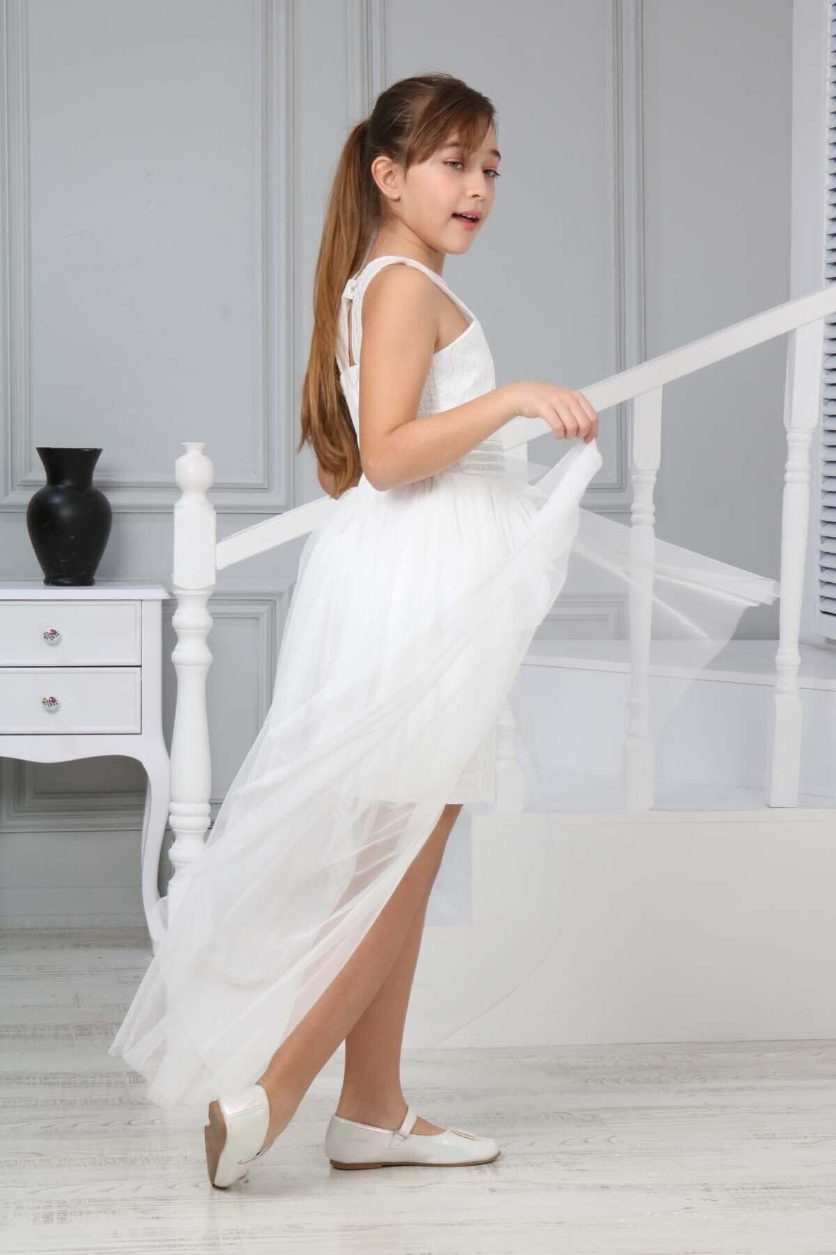 Asortik Kids Children s White Evening Dress Evening Dress