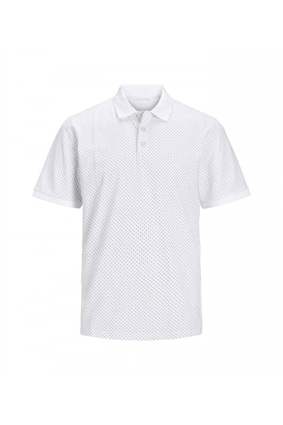 تی شرت یقه پولو سفید مردانه POLO YAKA T اورجینال Jack Jones Jack & Jones