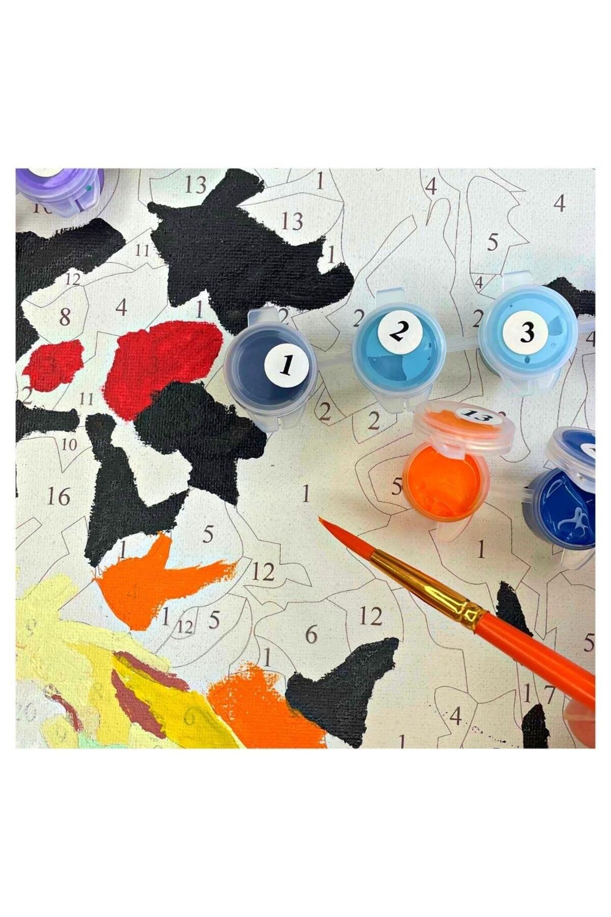 Talehobby-Spring Floral Painting Set - 60x75cm with Pulley Stretch, Numbers and Brushes Included 3