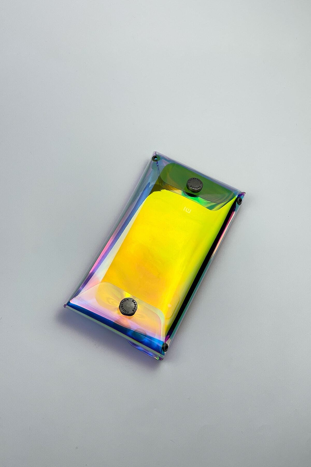 Badger Collection Jellyfon Askılı Şeffaf Telefon Çantası Hologram - Unisex Erkek Kadın Minimal Hediye Tasarım Renkli görsel 5