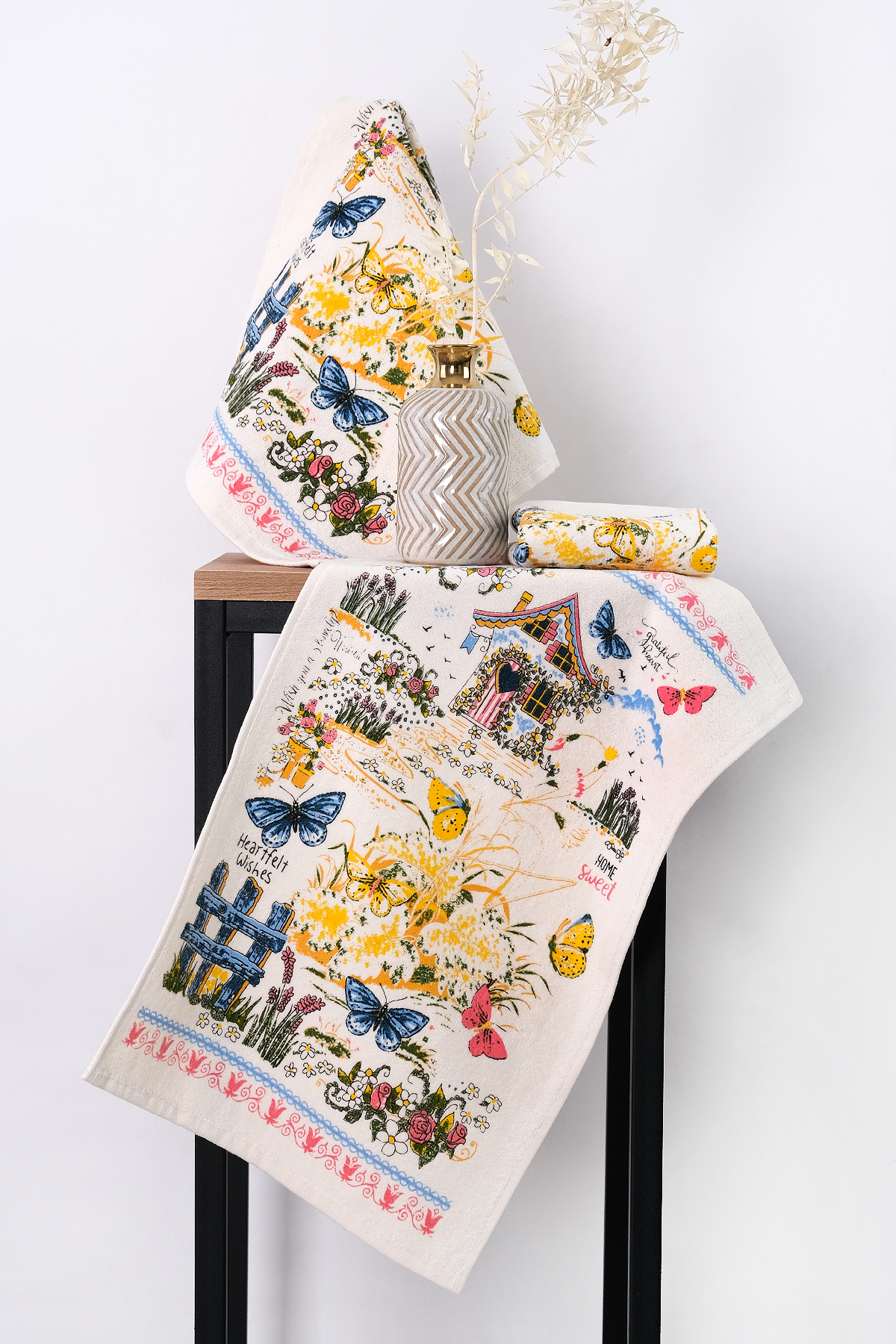 The Most Beautiful Kitchen Towel Model 3-Piece-Butterfly House