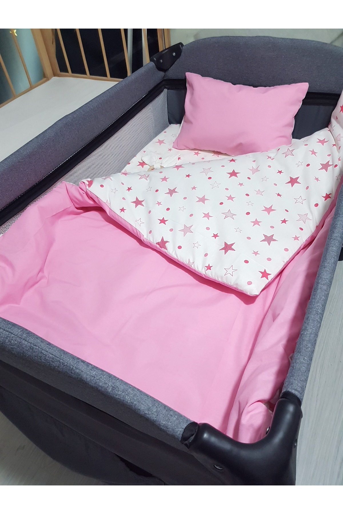 bebek_iklimi Yıldız Desenli 5 Parça Bebek Uyku Seti (Her Ölçüye Uygundur - Ayrıntılar Açıklamada) fotoğrafı 2 (önizleme)