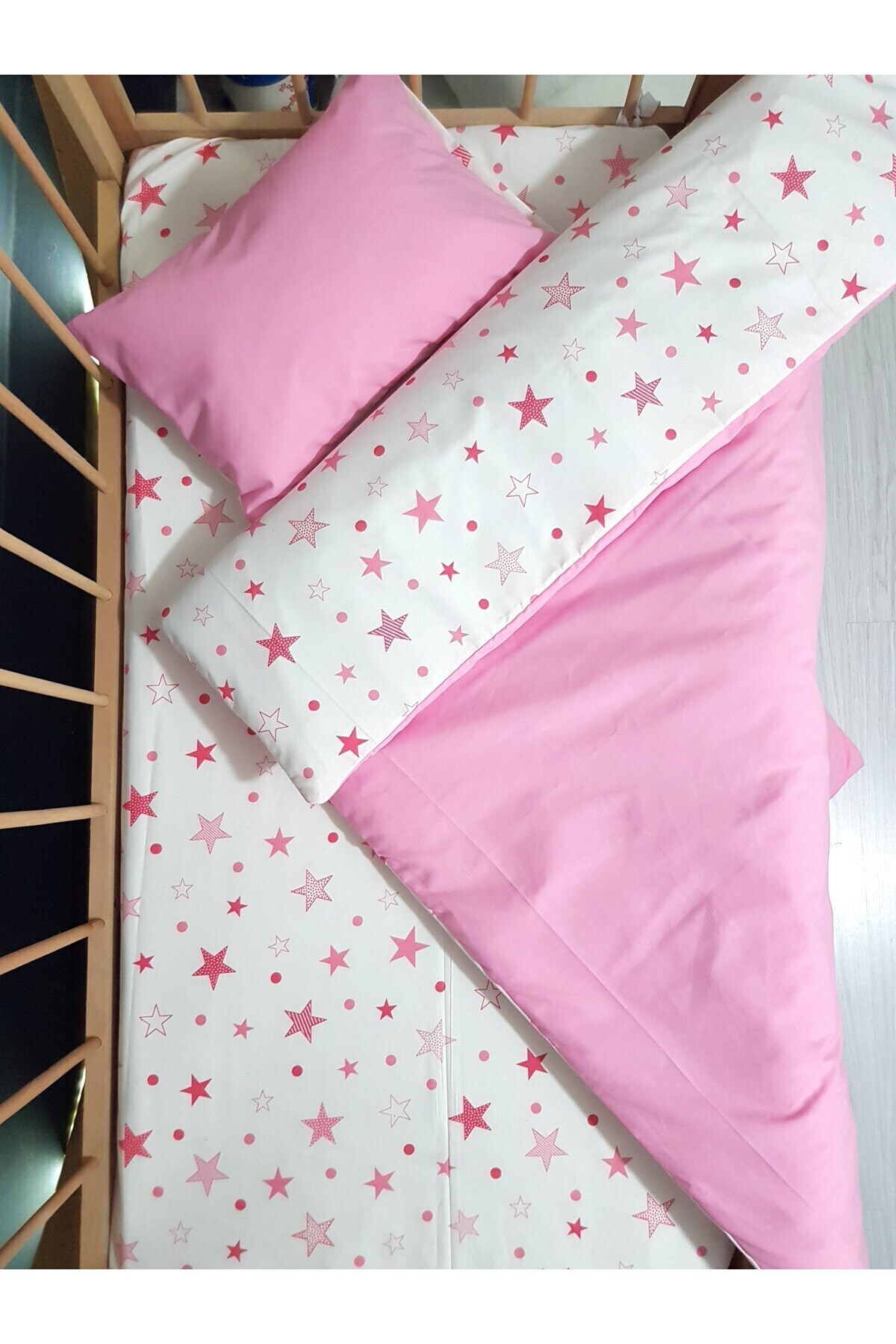bebek_iklimi Yıldız Desenli 5 Parça Bebek Uyku Seti (Her Ölçüye Uygundur - Ayrıntılar Açıklamada) fotoğrafı 7 (önizleme)