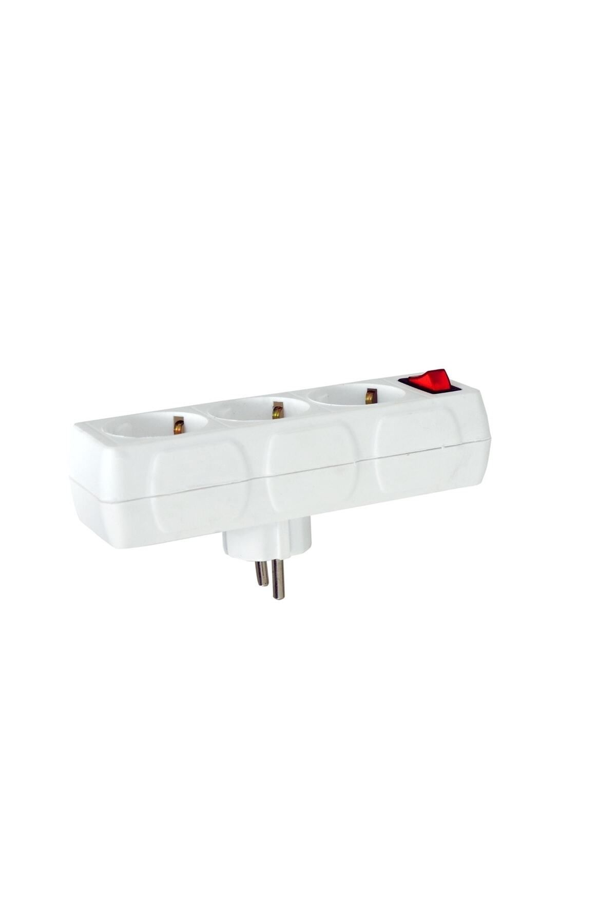 UFO-White Current Protected Triple Socket - Switched 5