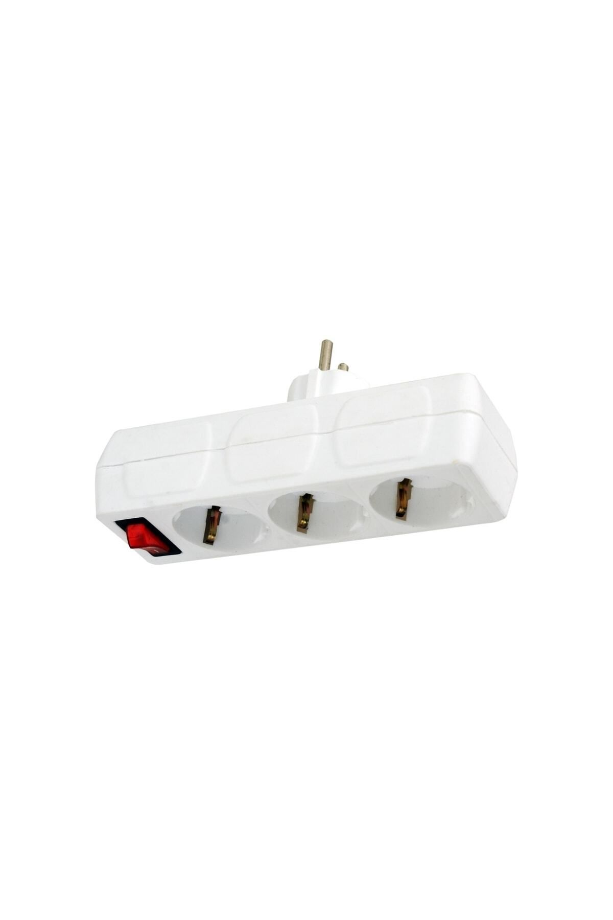 UFO-White Current Protected Triple Socket - Switched 4
