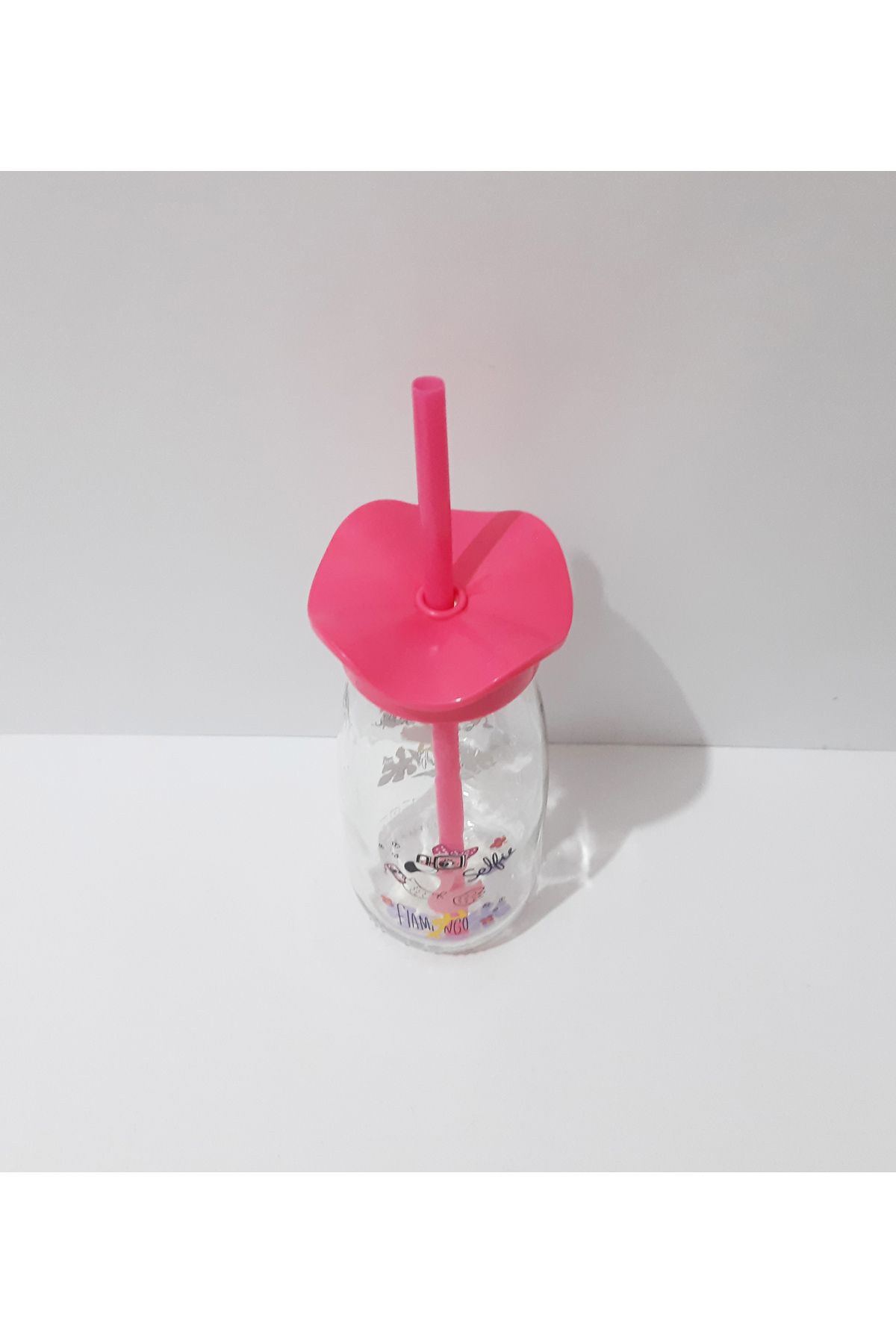 renkli çiçekler-Milk Bottle with Straw Milk Meye Juice Bottle for Kids 250ml Cartoon Pattern Bottle 5