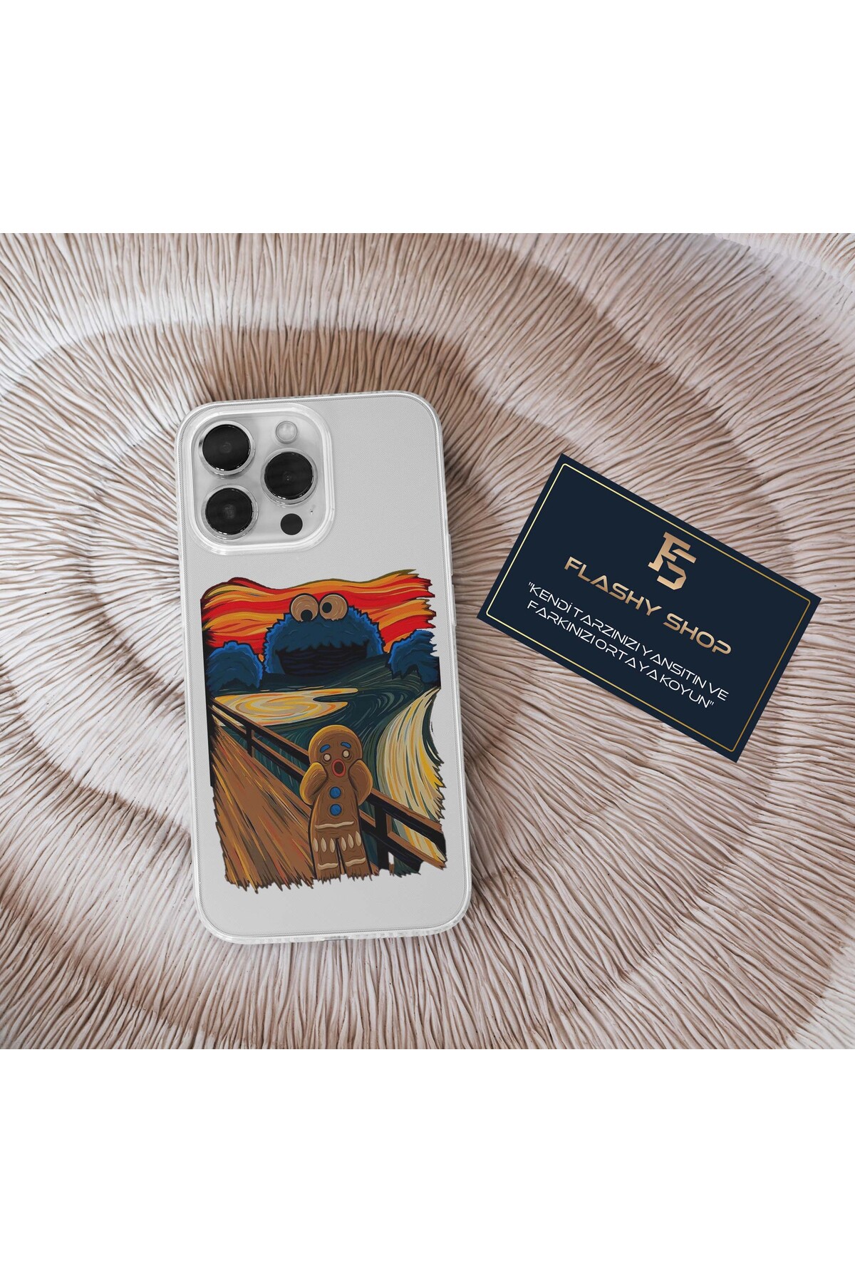 Samsung Galaxy A35 Compatible Sesame Street Cookie Monster Scream Table Design Transparent Case