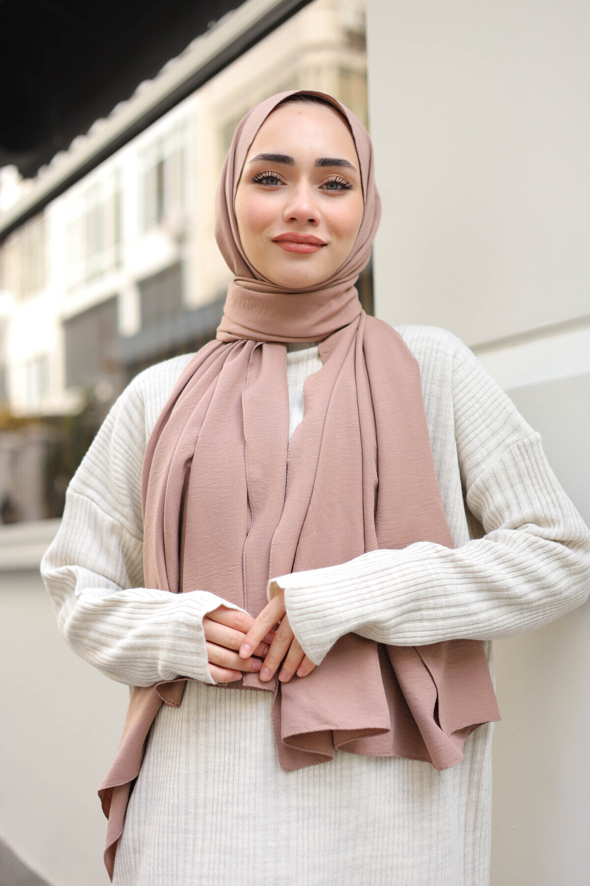 Cotton Jazz Shawl Hijab Light Milk Coffee