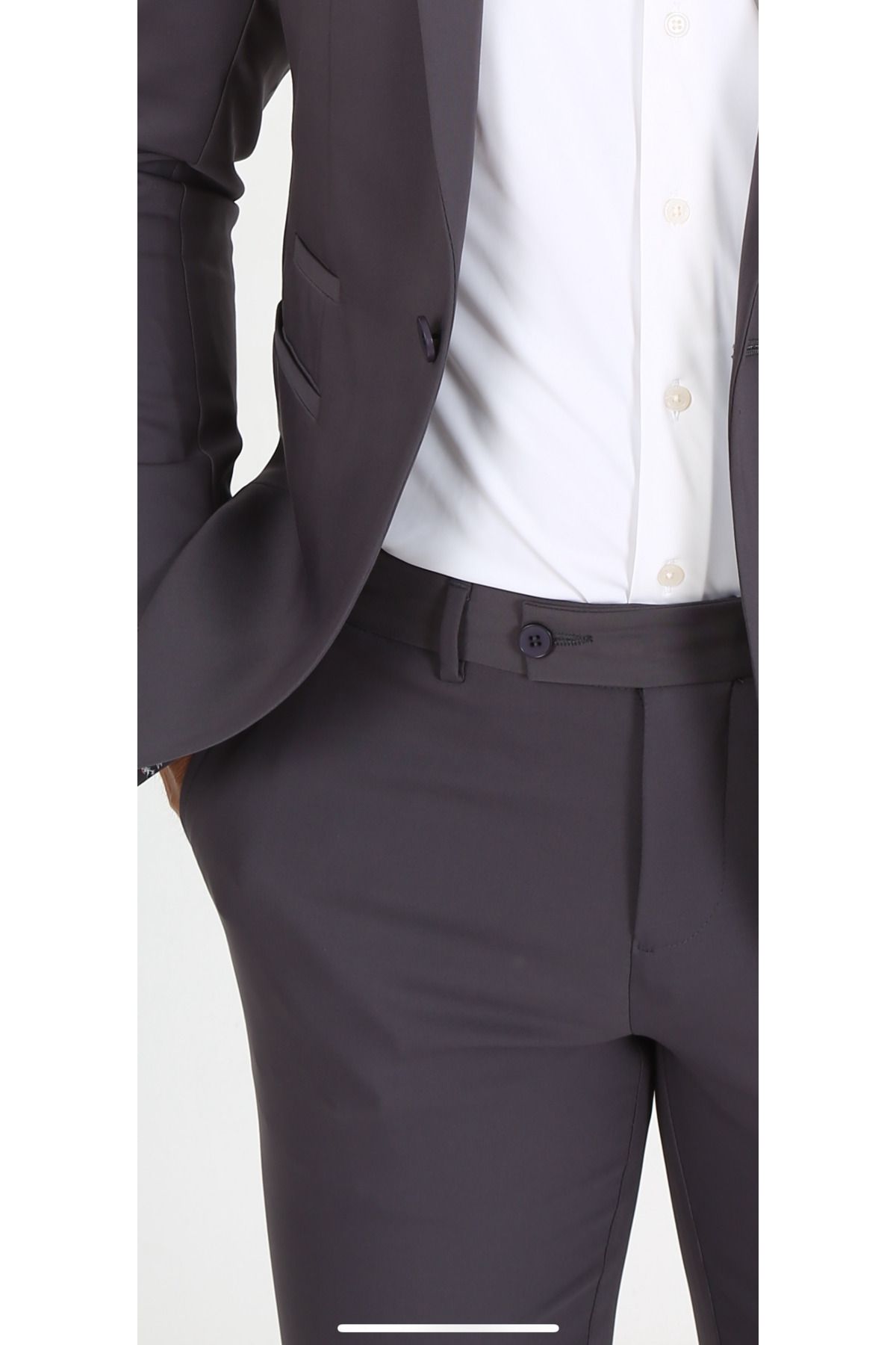 ACTUAL-Men's Slim Fit Trousers 20 Anthracite 2