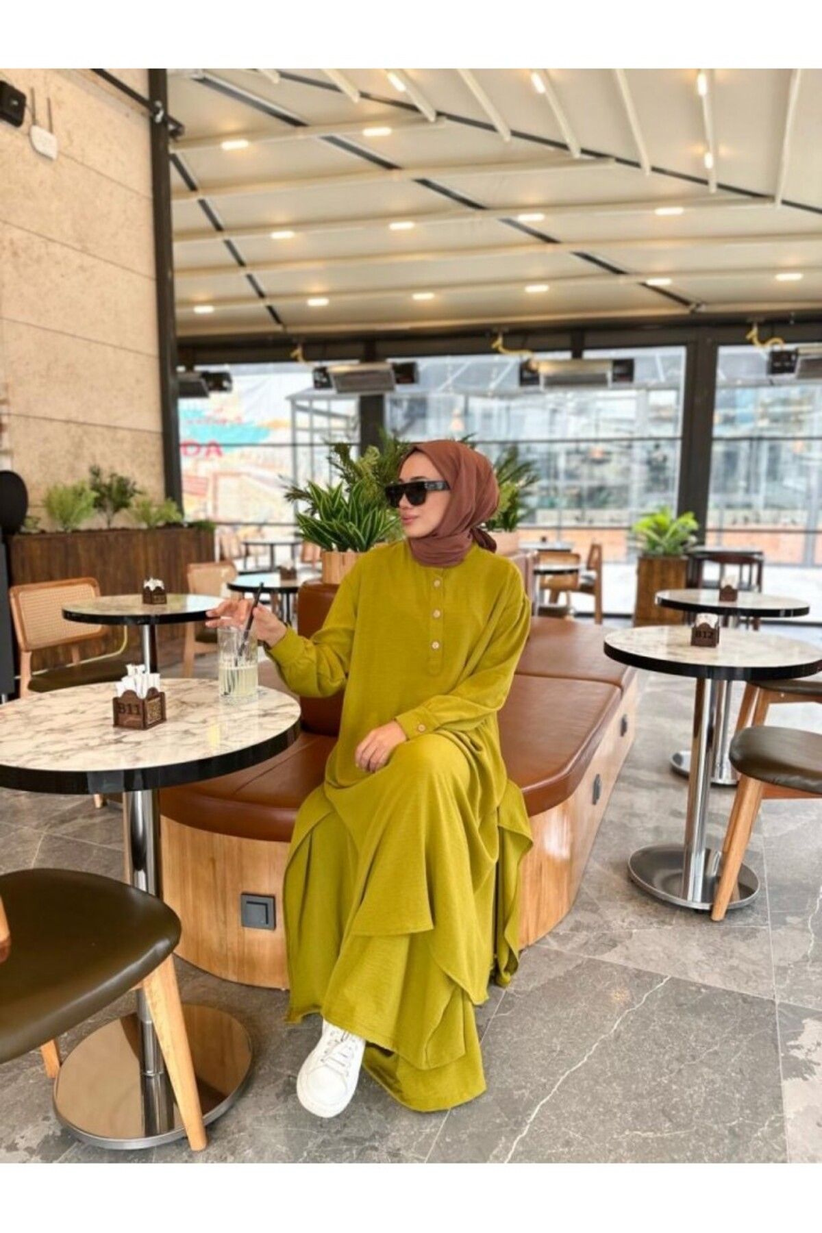 NS Moda-طقم حجاب ساي زيت أخضر موديل-509 3