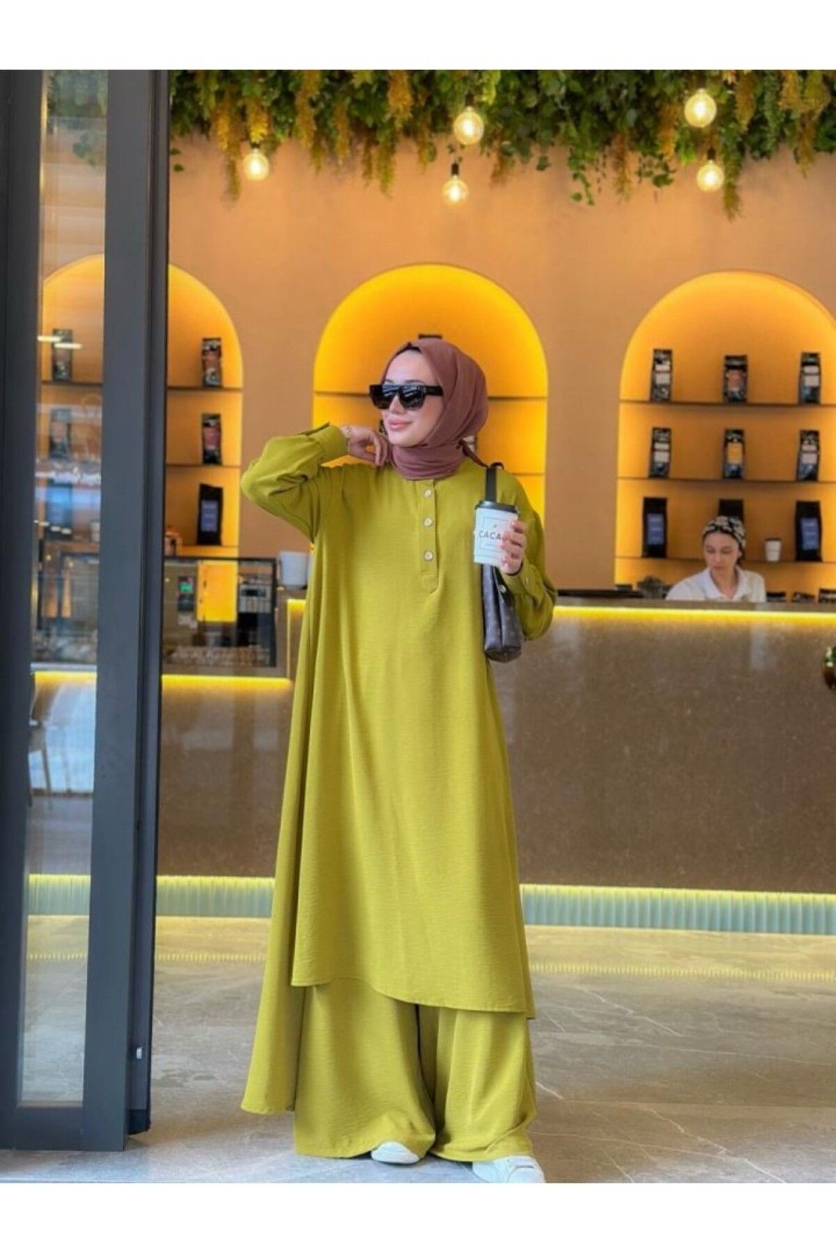 NS Moda-طقم حجاب ساي زيت أخضر موديل-509 4