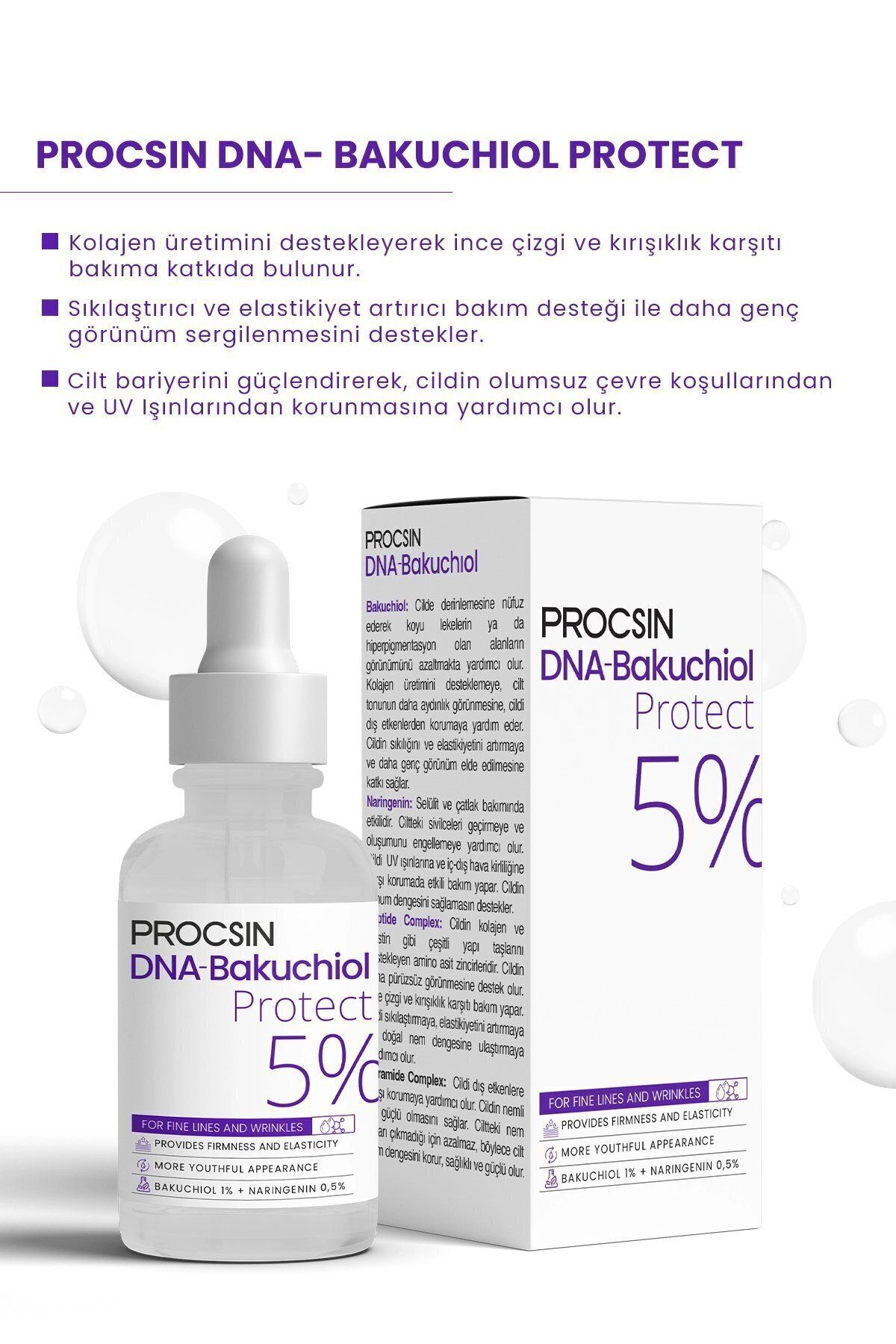 Dna - سرم سفت کننده خطوط ریز و چروک باکوچیول 30 میلی لیتر PROCSIN