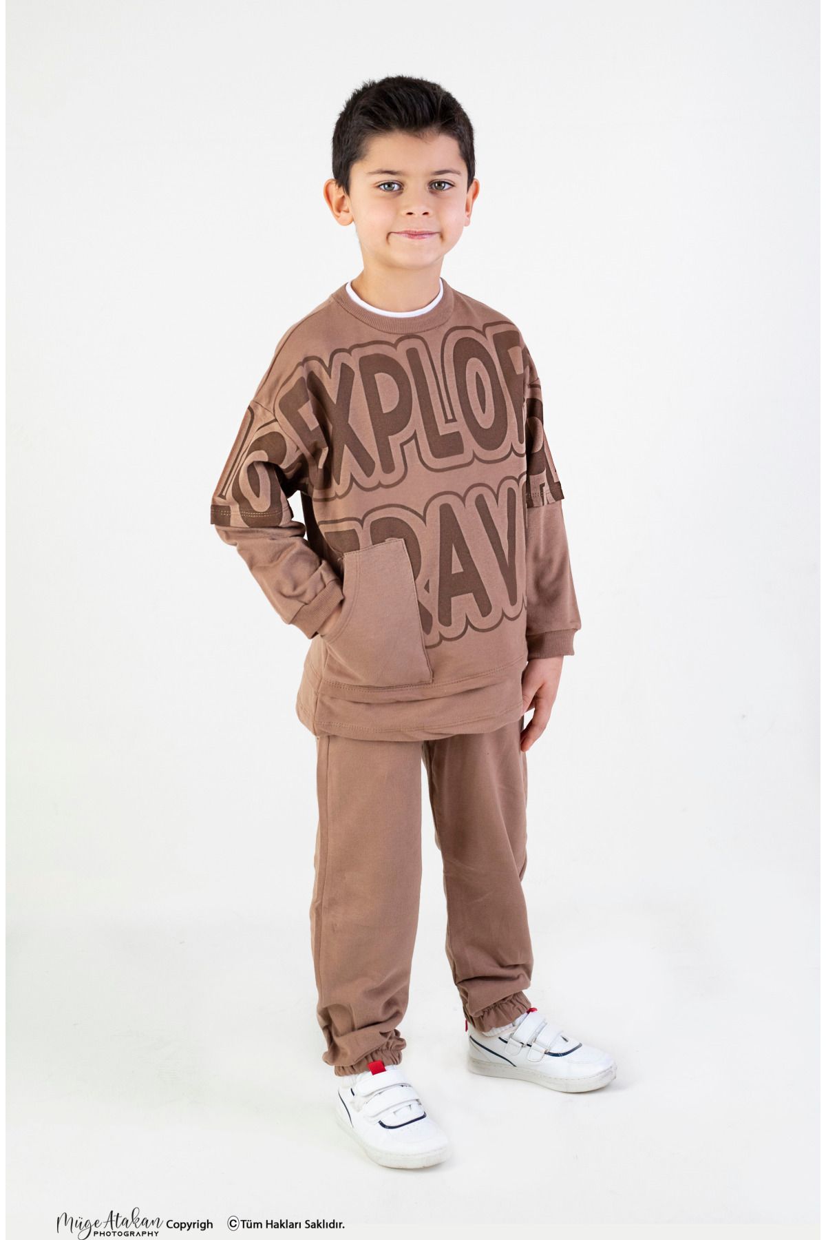 Boys brown sweatsuit clearance