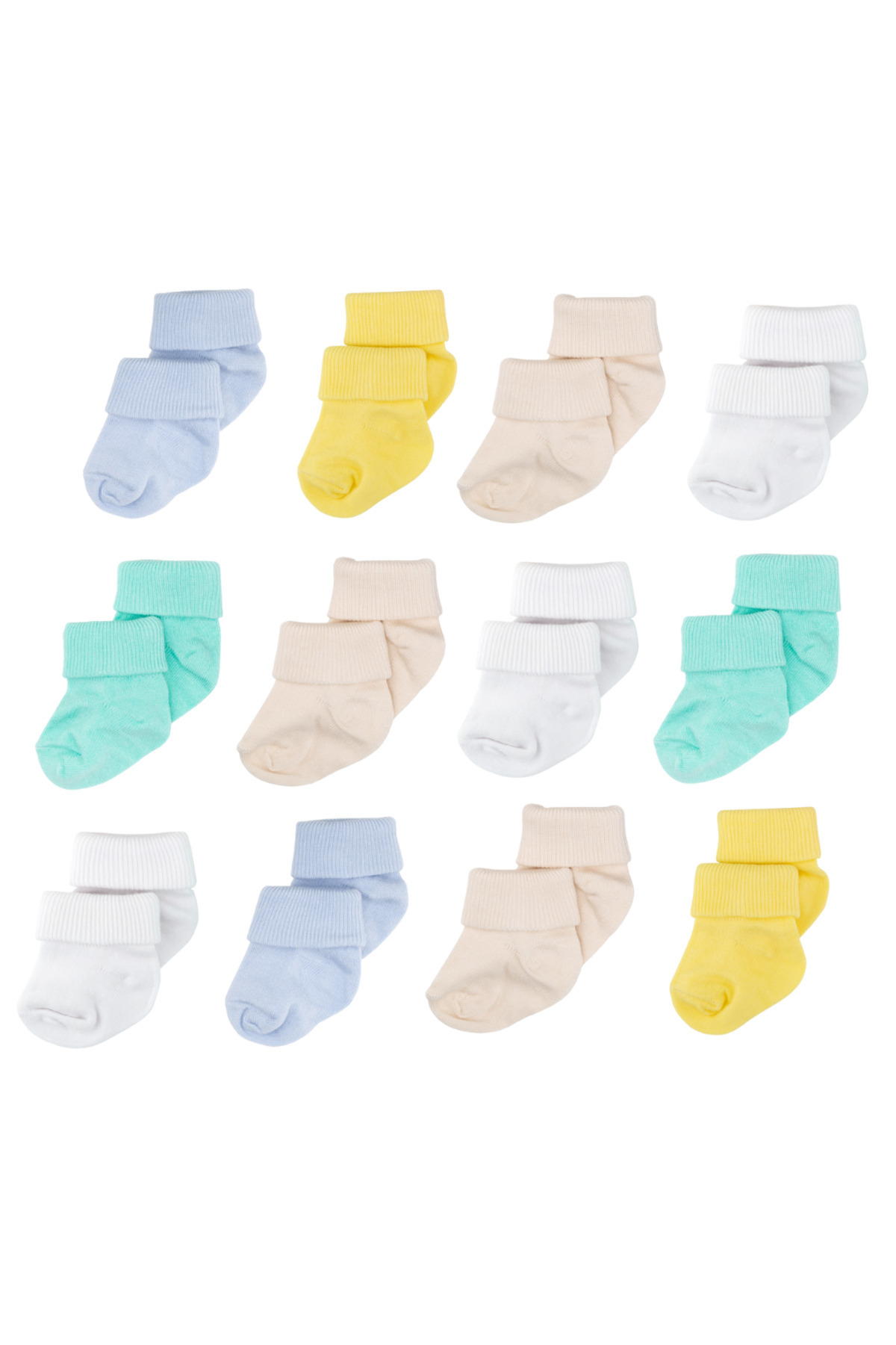 Novibaby 12'li Bambu Yenidoğan Bebek Çorap I Summer Boy I Kız Erkek Bebek Çorabı fotoğrafı 2 (önizleme)