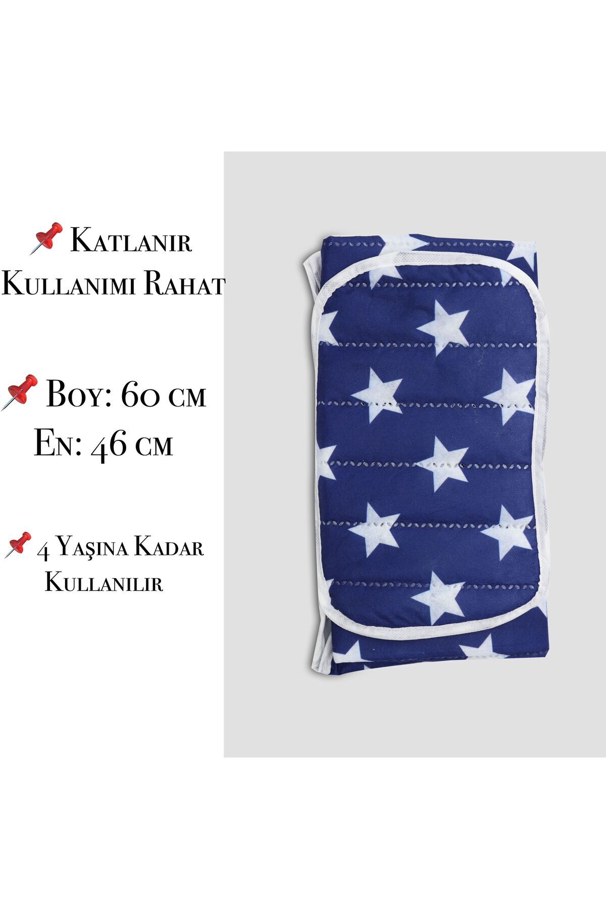 MorPort Pratik Alt Değiştirme Matı Minderi Alt Değiştirme Pedi Bakım Örtüsü (Lacivert) fotoğrafı 2 (önizleme)