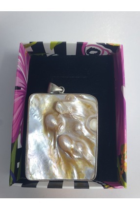 DİNÇER GÜMÜŞ DOĞAL İSTİRİDYE KABUK DİKDÖRTGEN İNCİ KOLYE