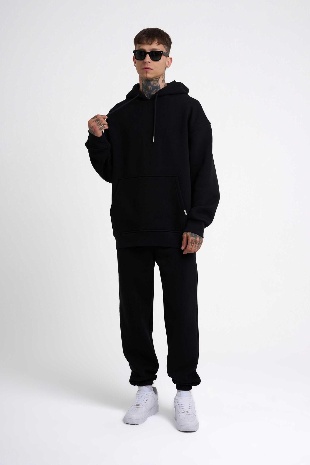 Black oversized deals hoodie mens