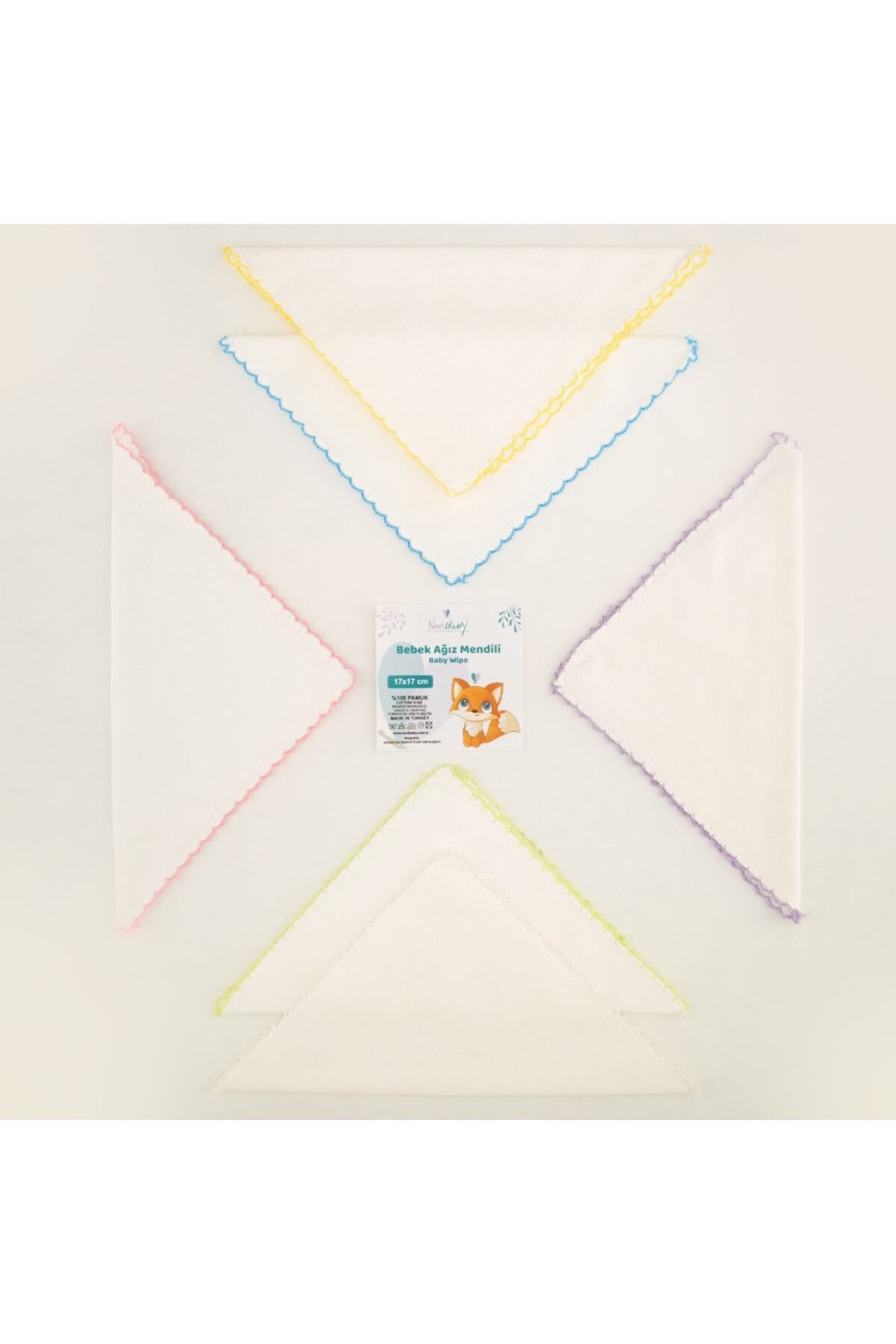 Novibaby-Pack of 20 Baby Mouth Wipes - White - Drool Wipes Mouth Wipes Cotton 17x17cm 3