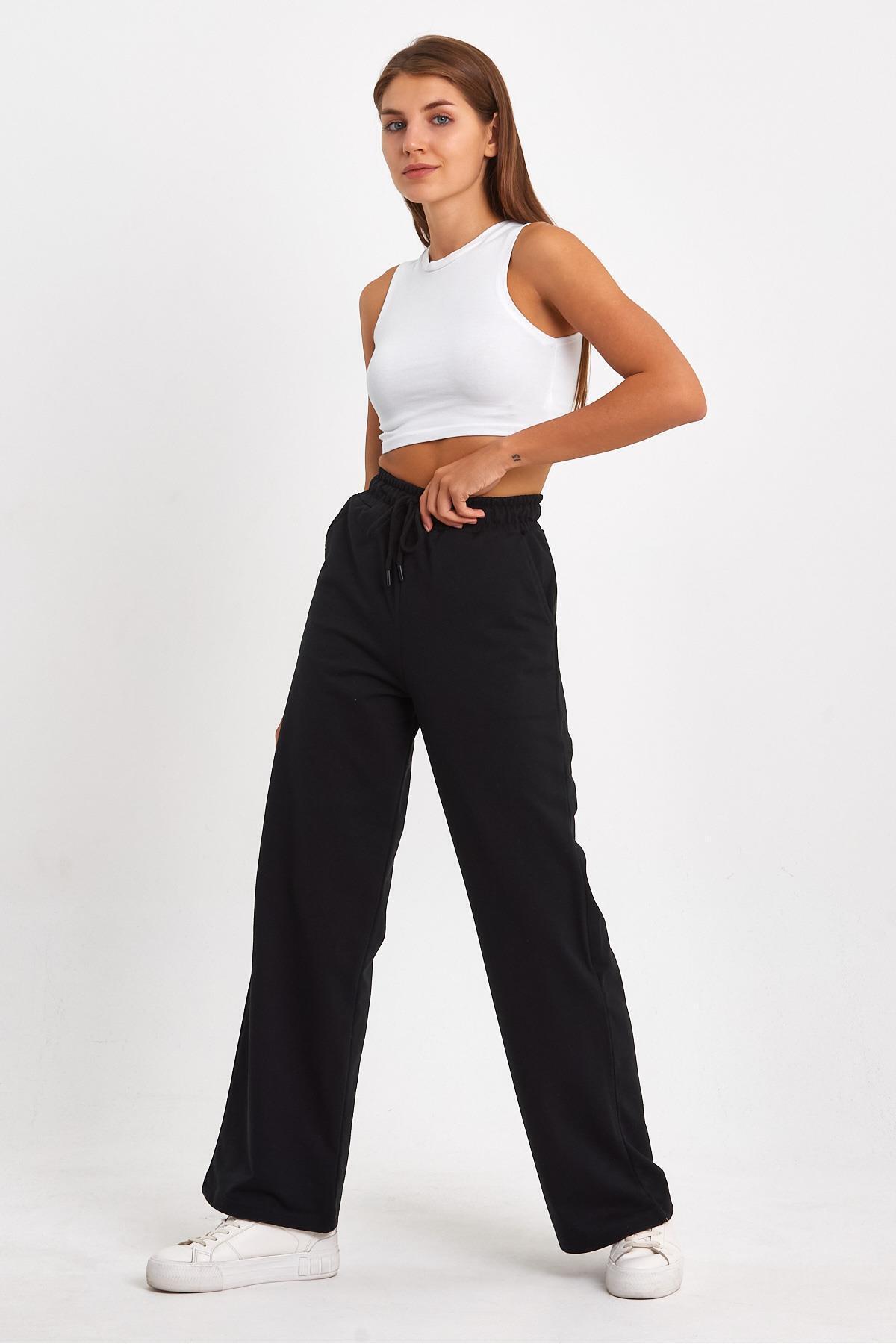 Saisonale Damen-Jogginghose mit lockerem, weitem, bequemem Bein und Seitentaschen - 