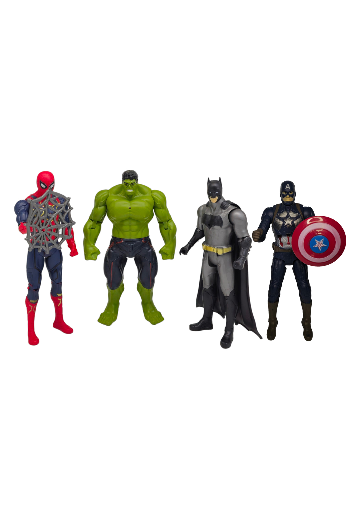 Quadruple Boxed Hero Set FAB.1622, Batman Spider-Man Hulk Captain America Figure