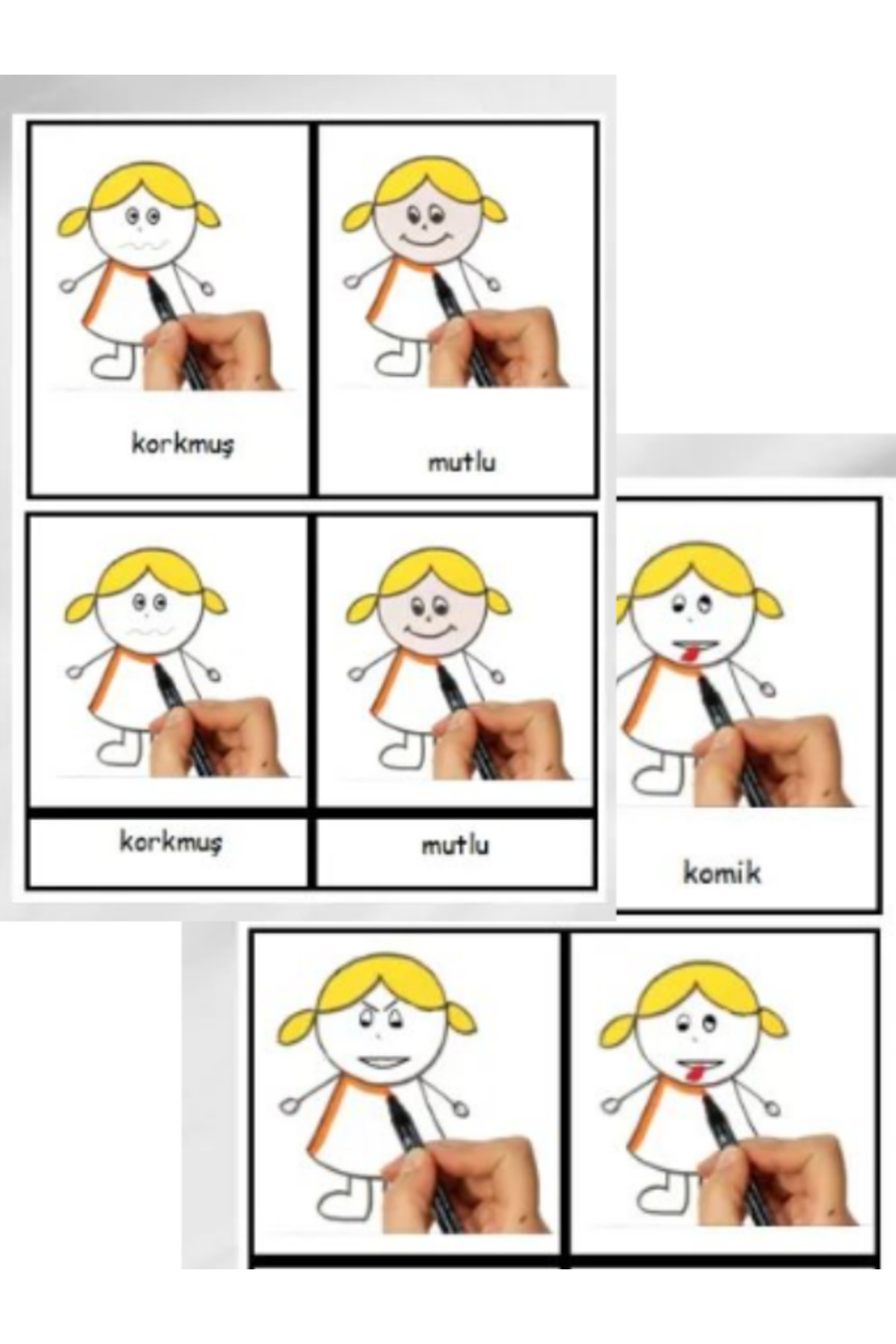 Ada Montessori Duygularla ilgili montessori 3 aşamalı kartlar fotoğrafı 2 (önizleme)