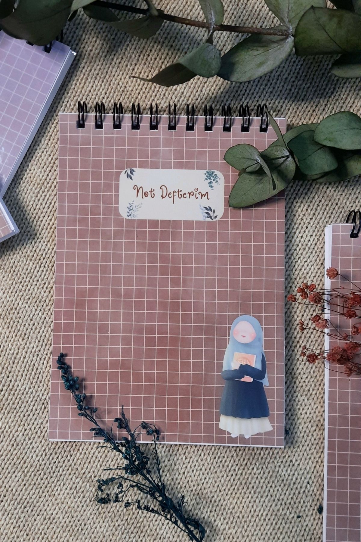 Burak Baskı Tasarım-Green Hijab / A-6 Wire Spirally Squares Notepad, Memo Pad & Notepads 4