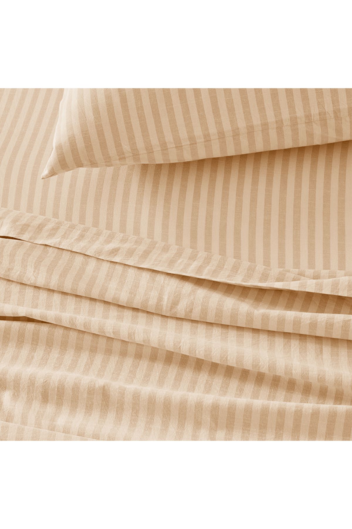 Arel Home-Striped Single Elastic Sheet Set with Ranforce 100% Cotton Pillowcase 1